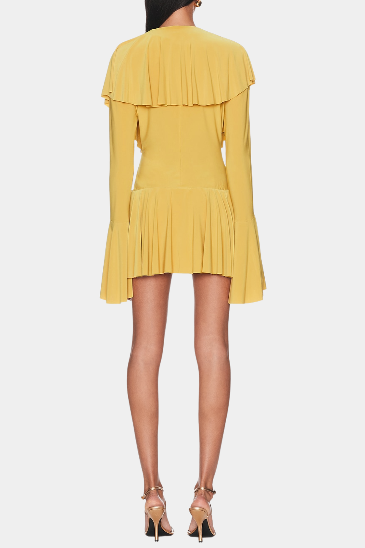 HATHAY YELLOW RUFFLE MINI DRESS