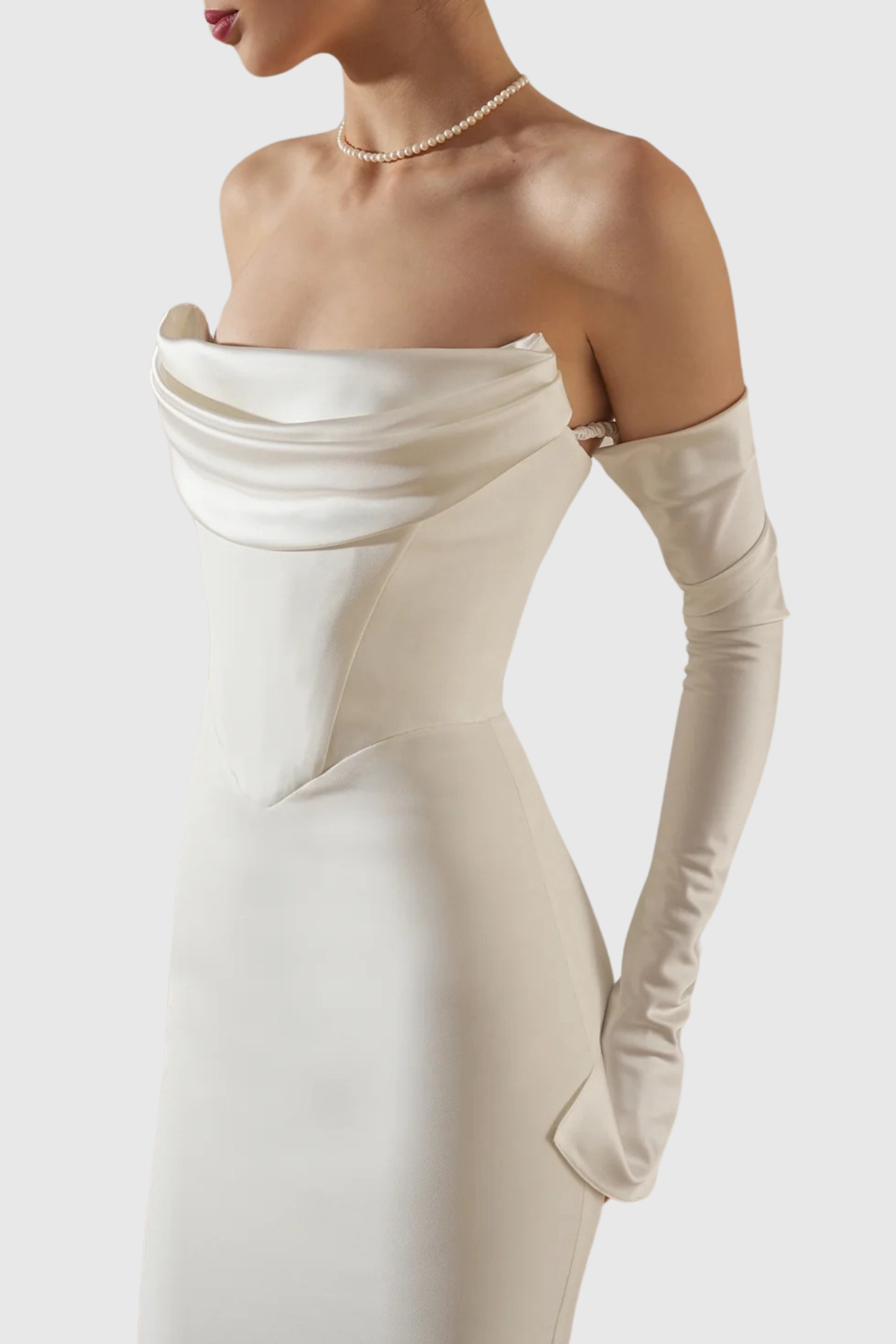 OFF SHOULDER CORSET MAXI DRESS WHITE WEDDING