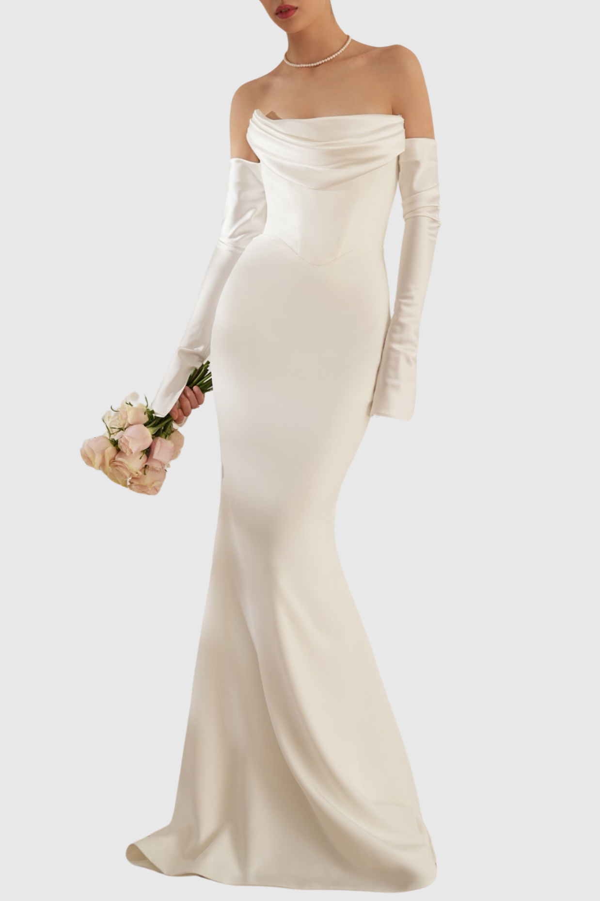 OFF SHOULDER CORSET MAXI DRESS WHITE WEDDING