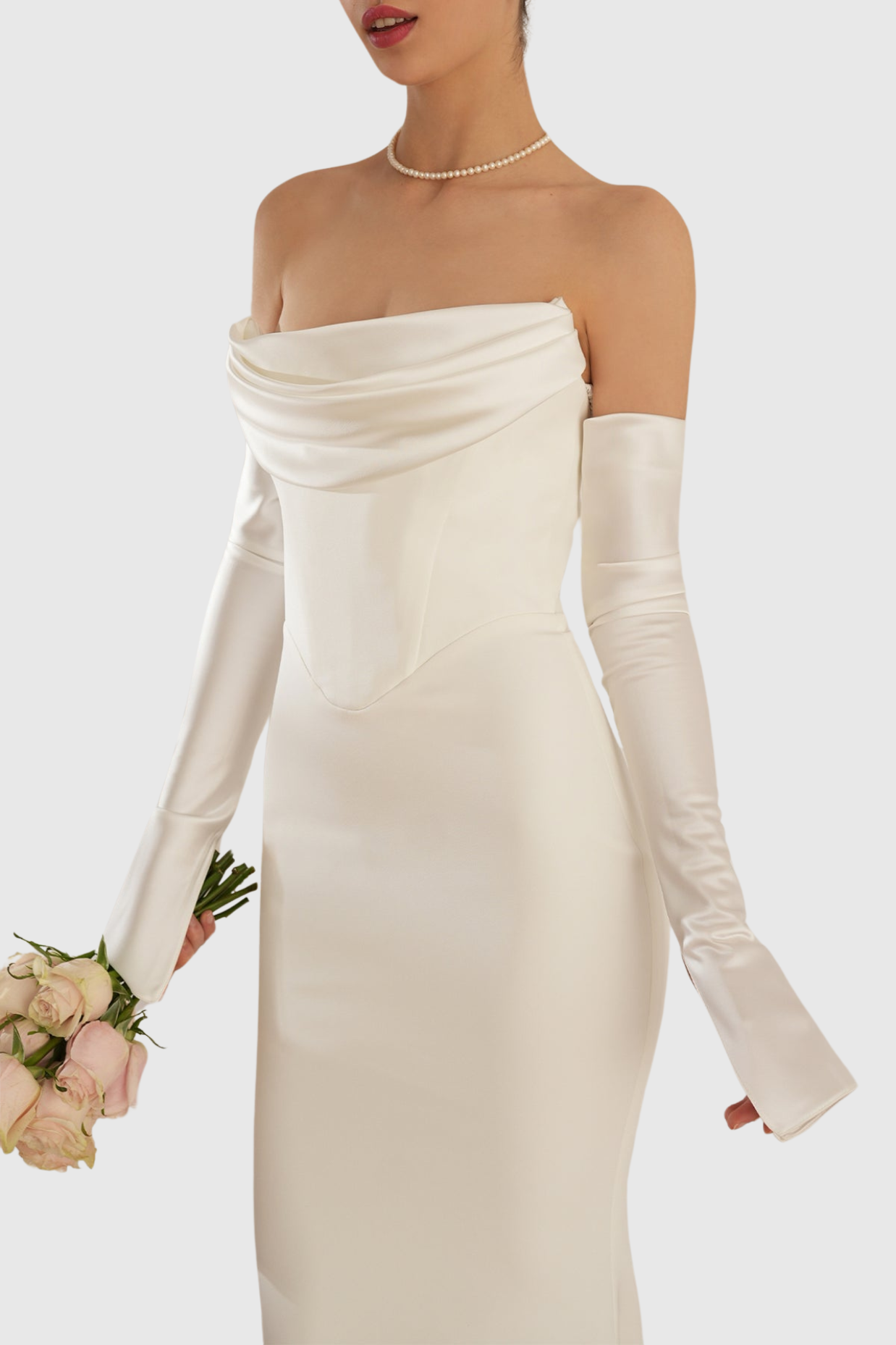 OFF SHOULDER CORSET MAXI DRESS WHITE WEDDING