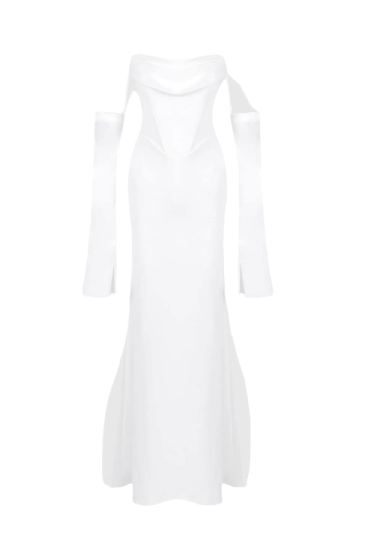 OFF SHOULDER CORSET MAXI DRESS WHITE WEDDING