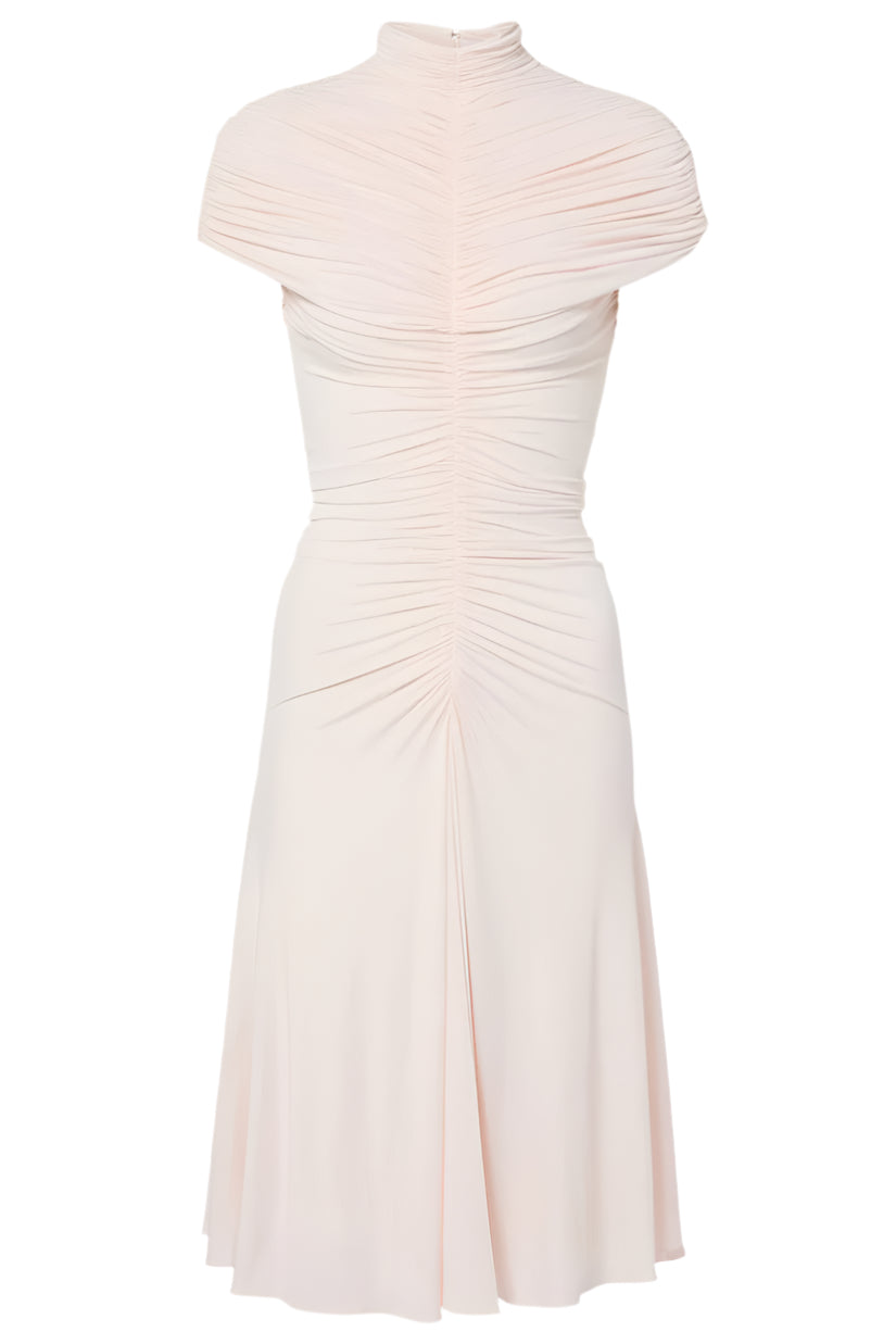 HIRAKU RUCHED MIDI DRESS FOR WEDDING GUEST