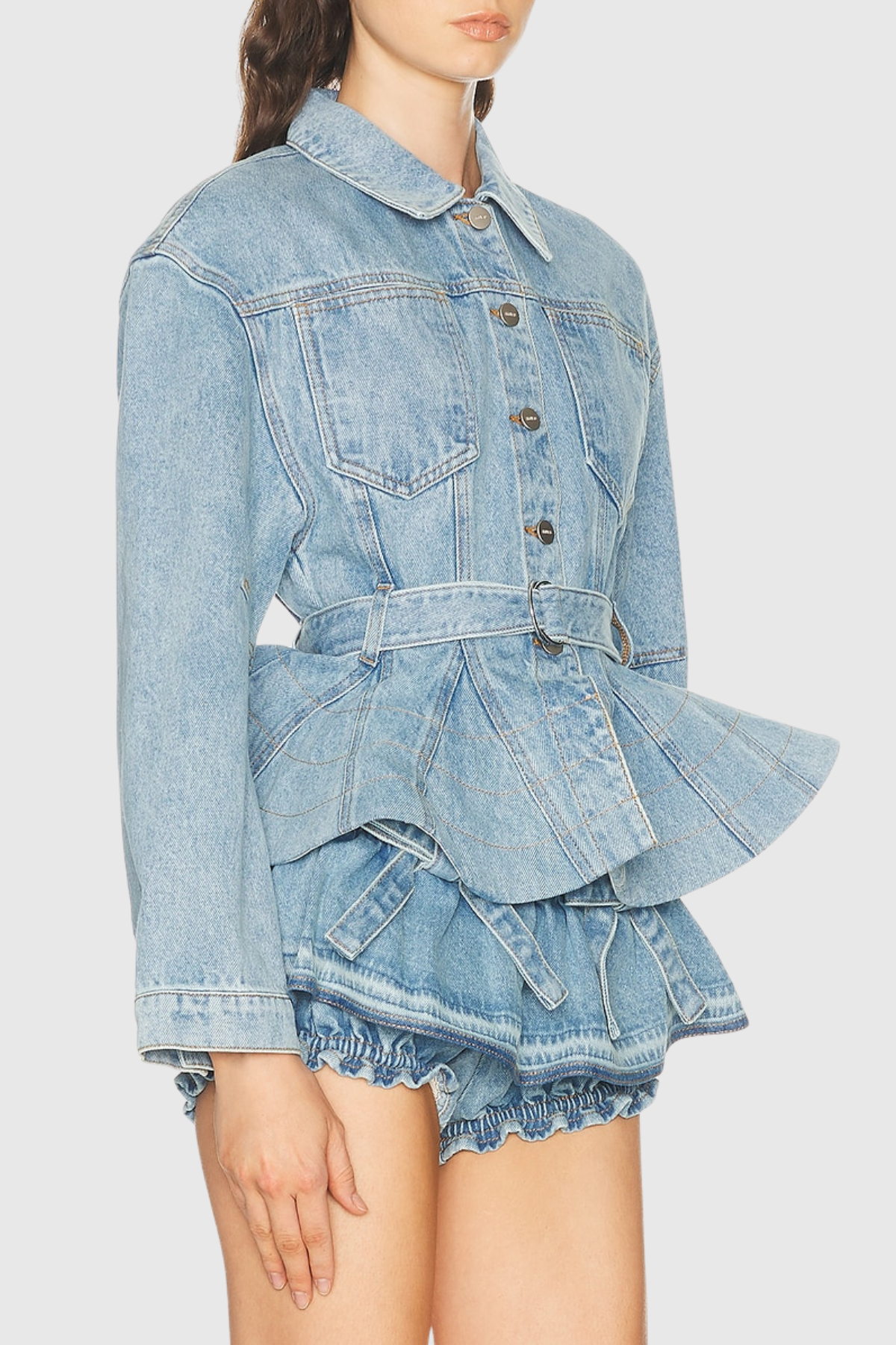 HITANIA RUFFLE DENIM SET - CASUAL CHIC OUTFIT