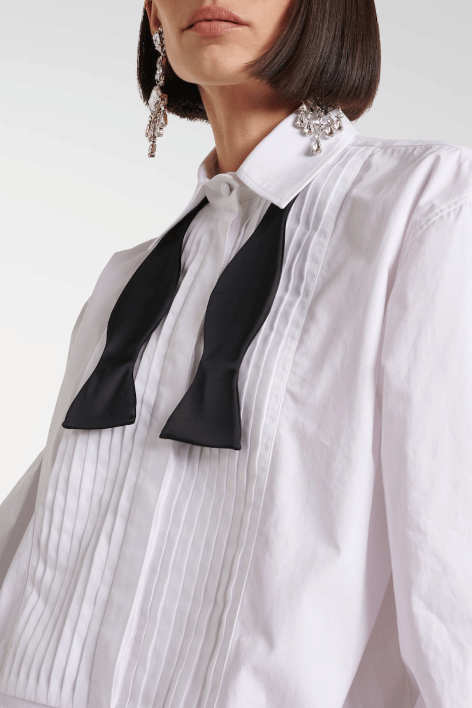 HLAIYA RUCHED DECONSTRUCTED MINI SHIRT DRESS