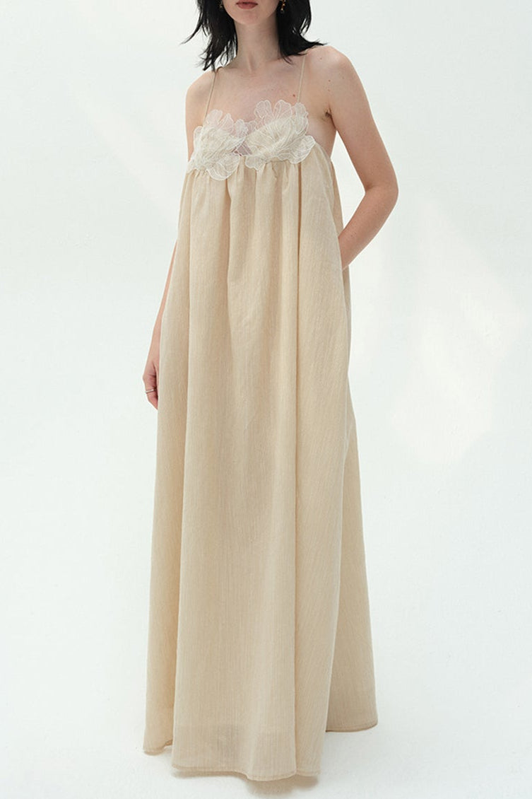 IRIS HALTER MAXI DRESS IN KHAKI