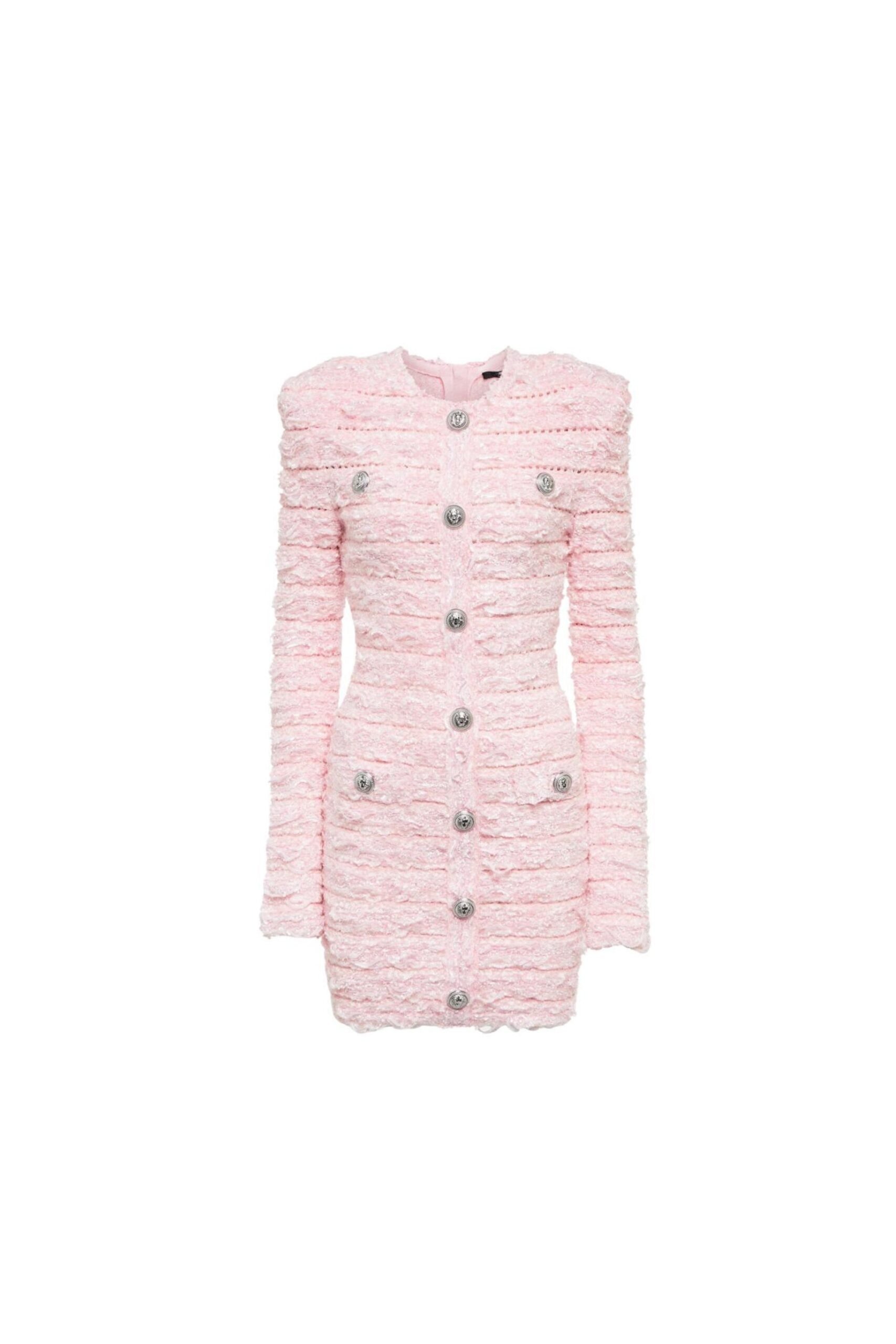 IMAGE_2000_x_3000_6 BOUCLE KNIT MINI DRESS IN PINK PINK PARTY WEAR
