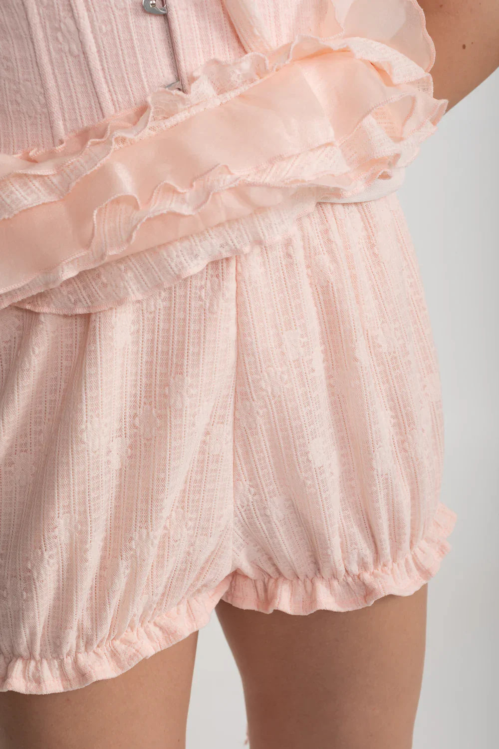 VINTAGE PINK CORSET DRESS, RUFFLED BUSTIER, FLOWING SIDE DETAILS