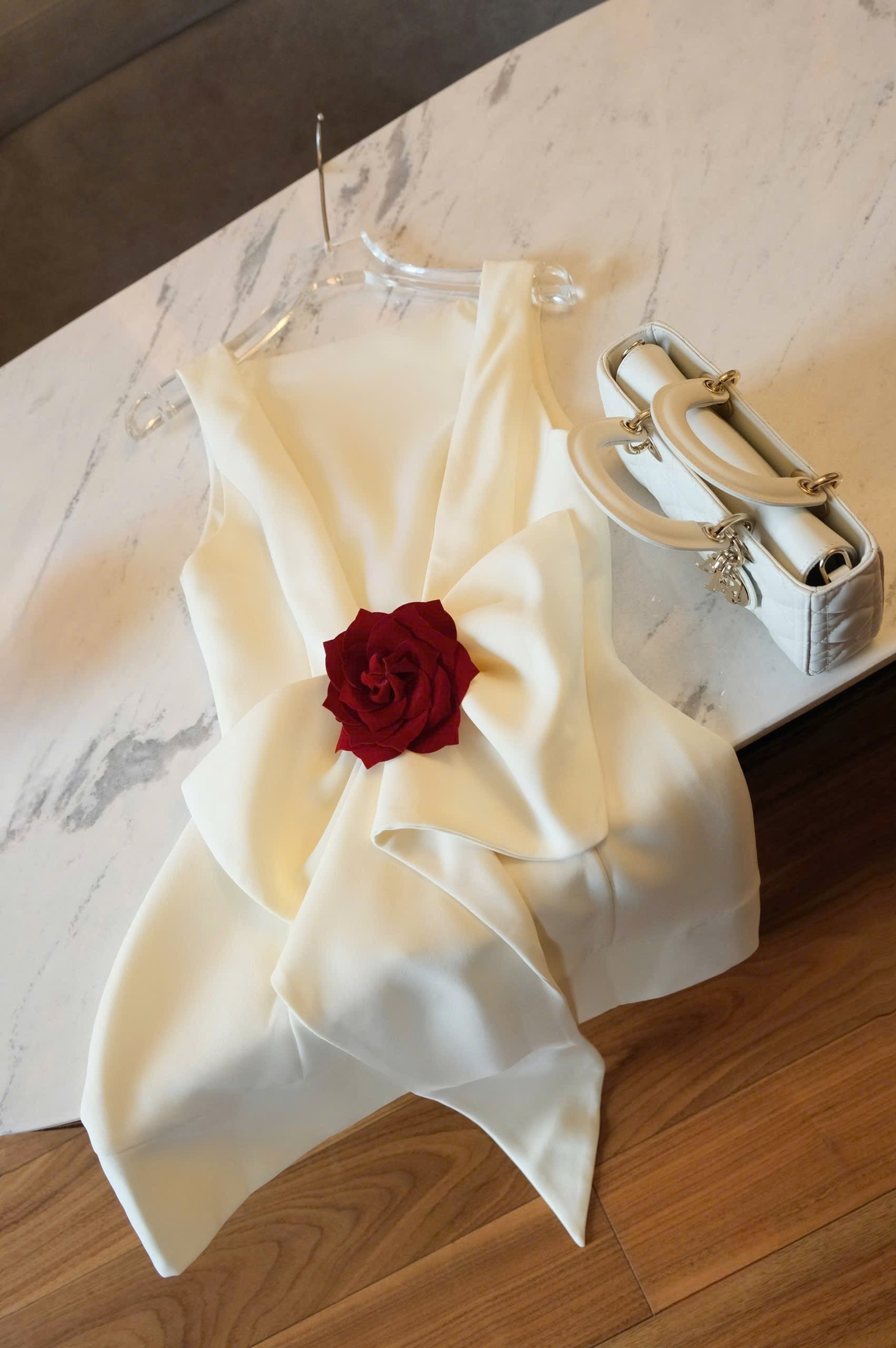JOANNA BACKLESS WHITE MINI DRESS WITH BOW