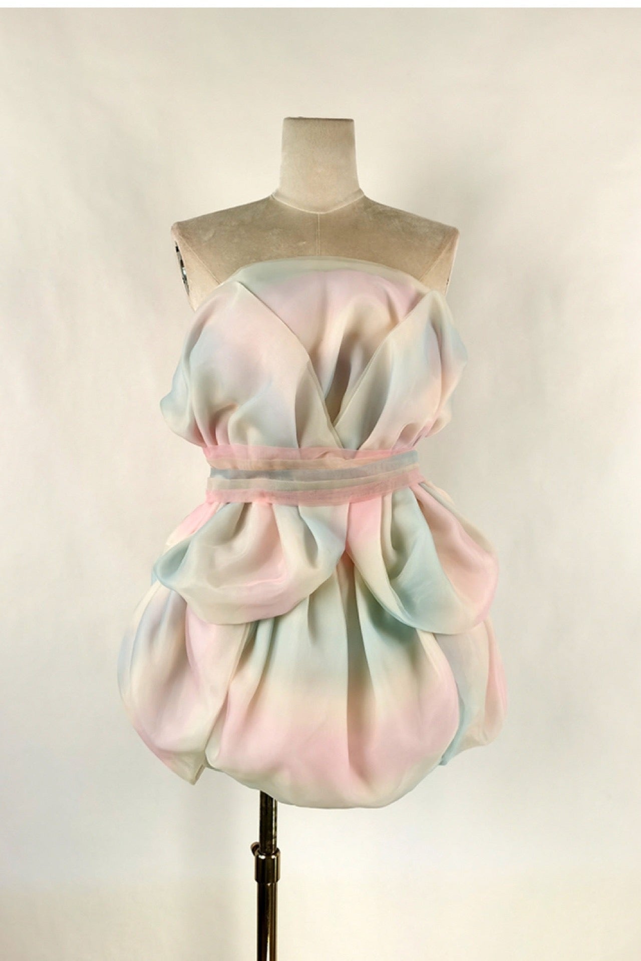 FLOWER BUD RAINBOW MINI DRESS FOR PARTY