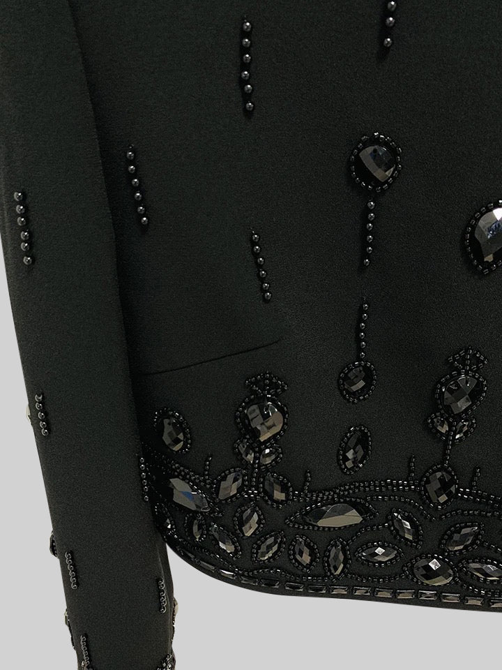 SEQUIN DIAMOND CO-ORD SET MINI SKIRT BLACK PARTY