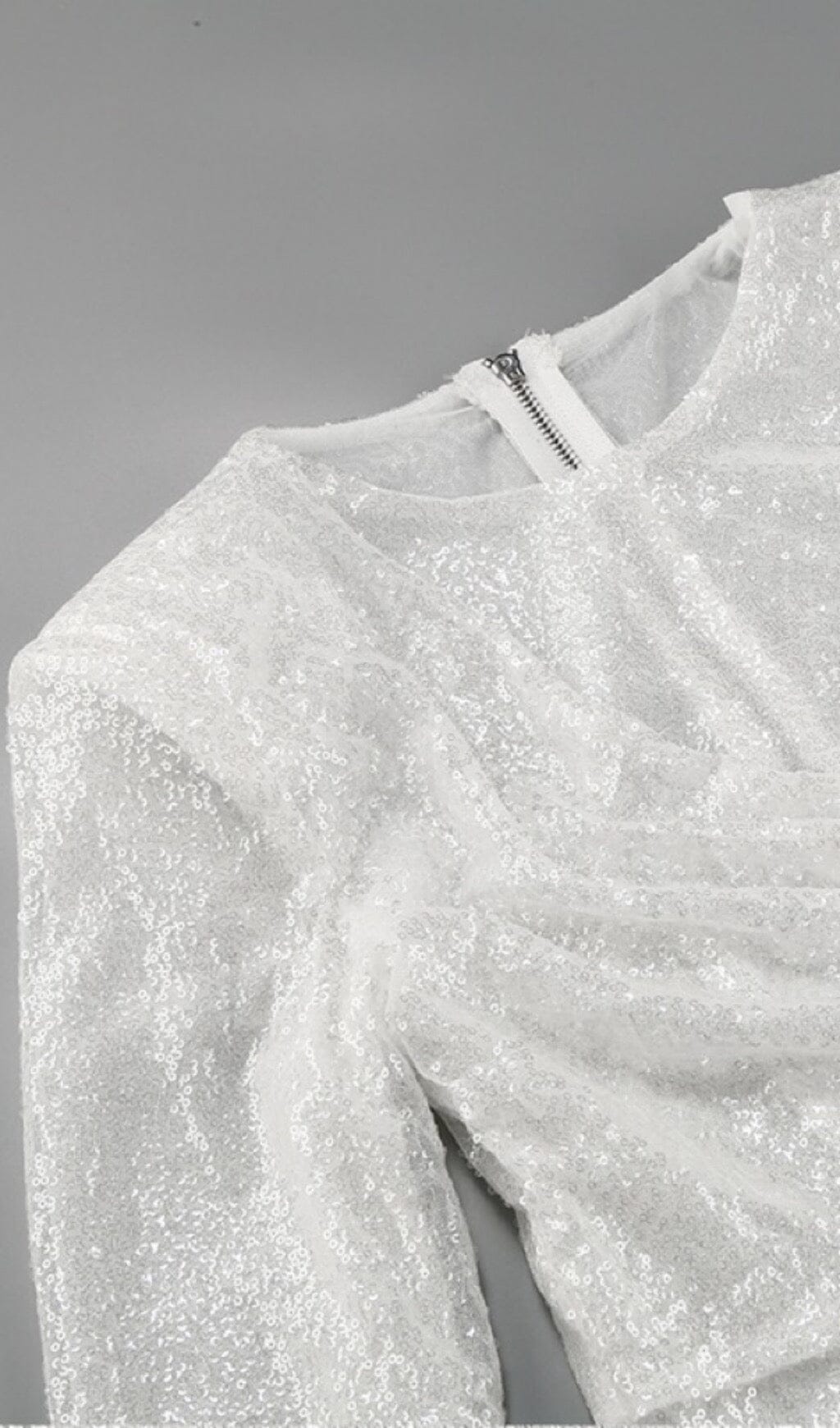 SEQUIN FEATHER WHITE MINI DRESS FOR PARTY