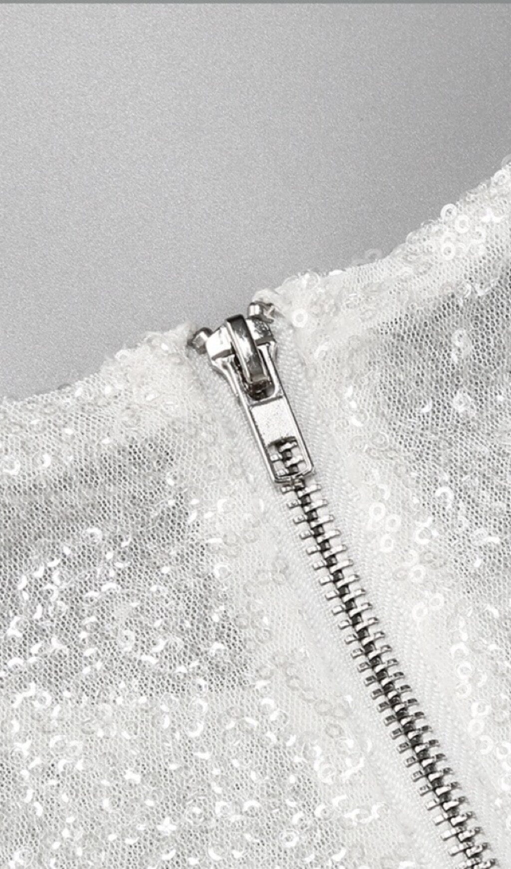 SEQUIN FEATHER WHITE MINI DRESS FOR PARTY