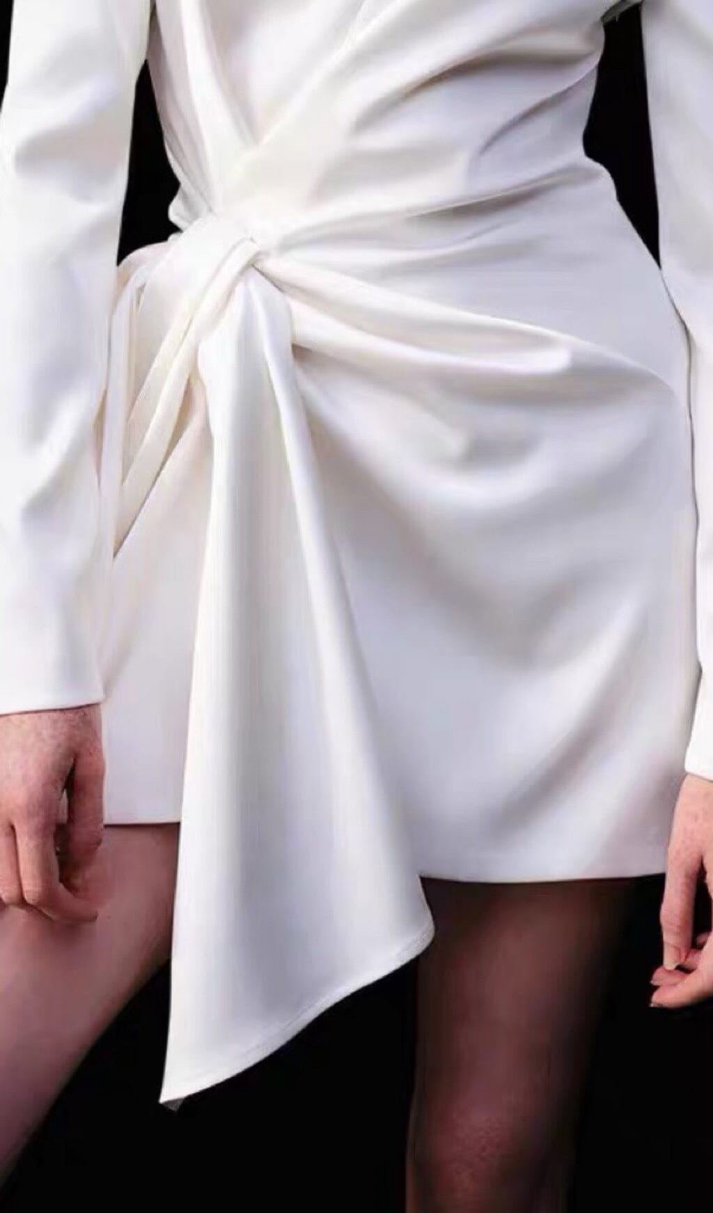 IMG_1882 IRREGULAR WHITE LONG SLEEVE DRESS FOR EVENTS