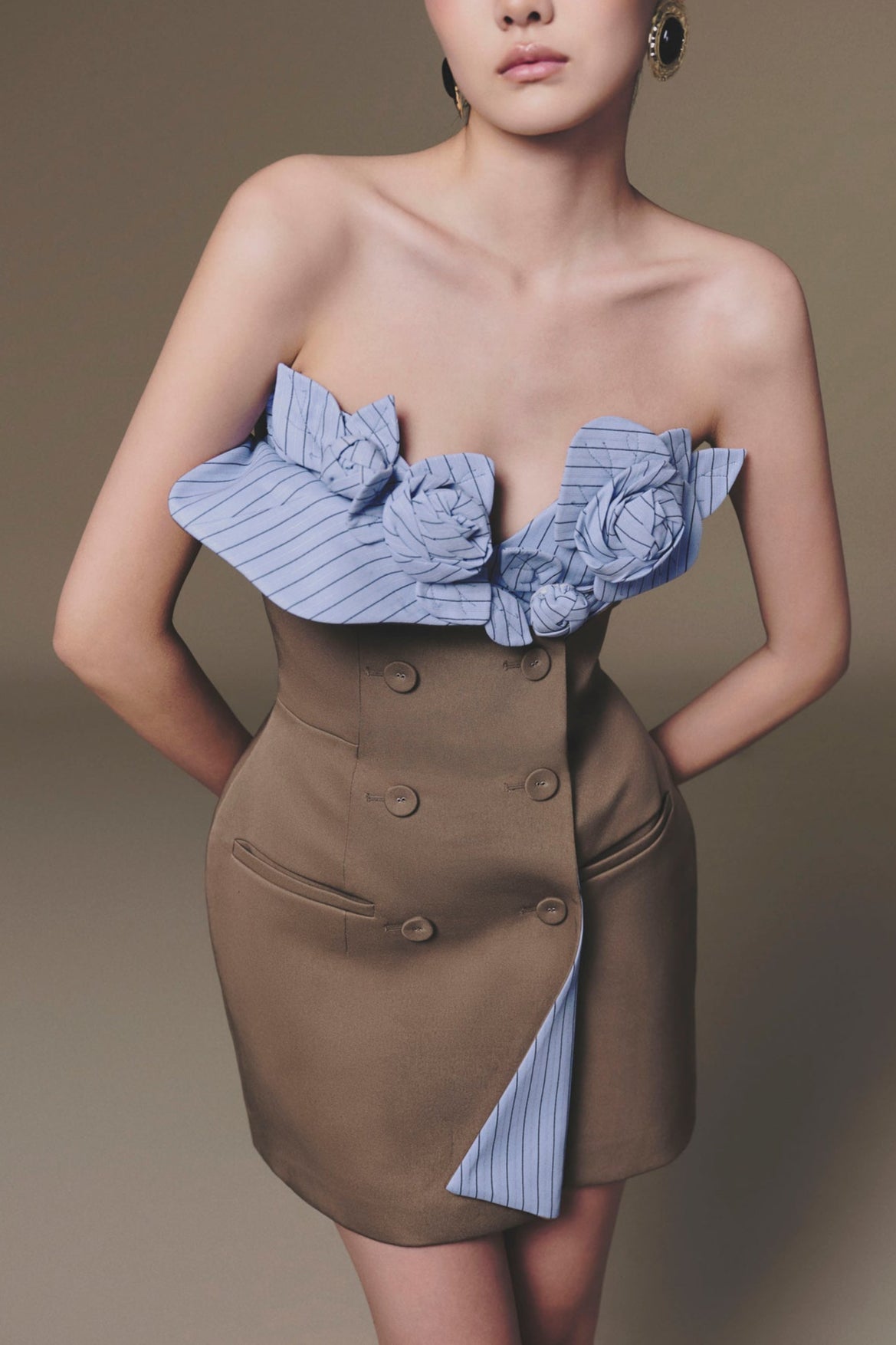 3D FLOWER BUSTIER MINI DRESS, COCKTAIL PARTY