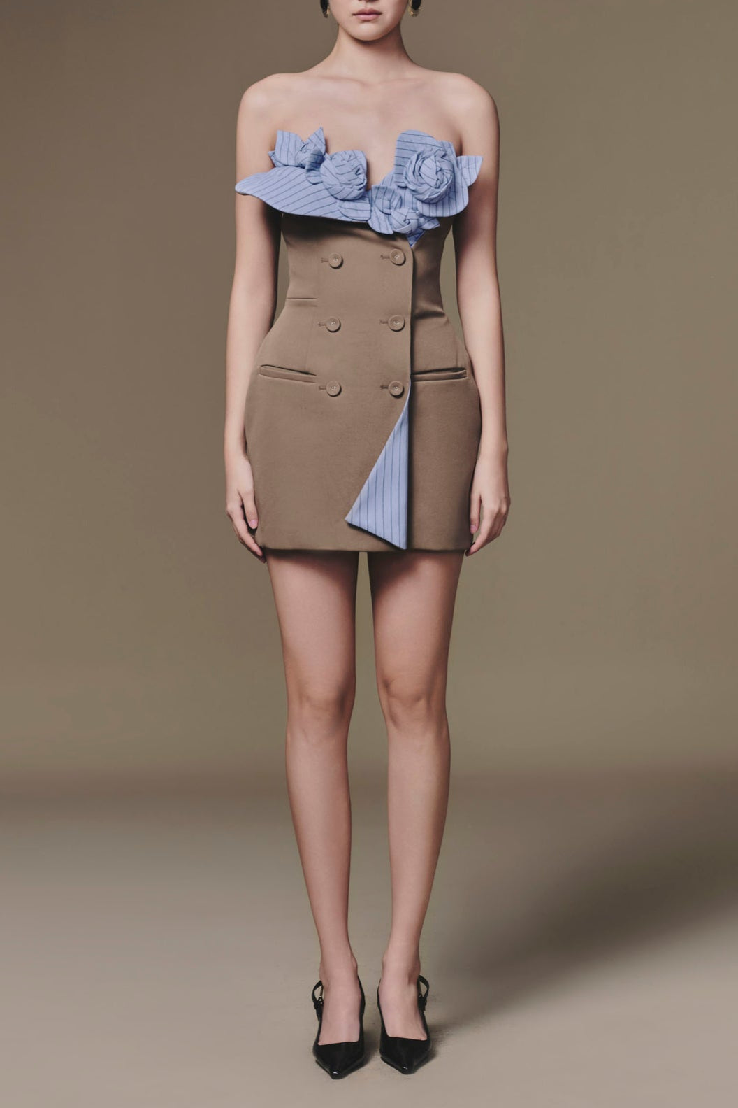 3D FLOWER BUSTIER MINI DRESS, COCKTAIL PARTY