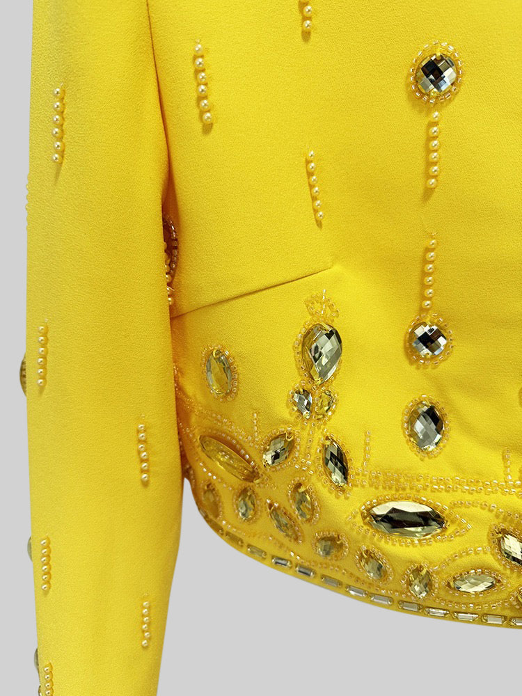 DIAMOND MAXI CO-ORD SET YELLOW PARTY WEAR