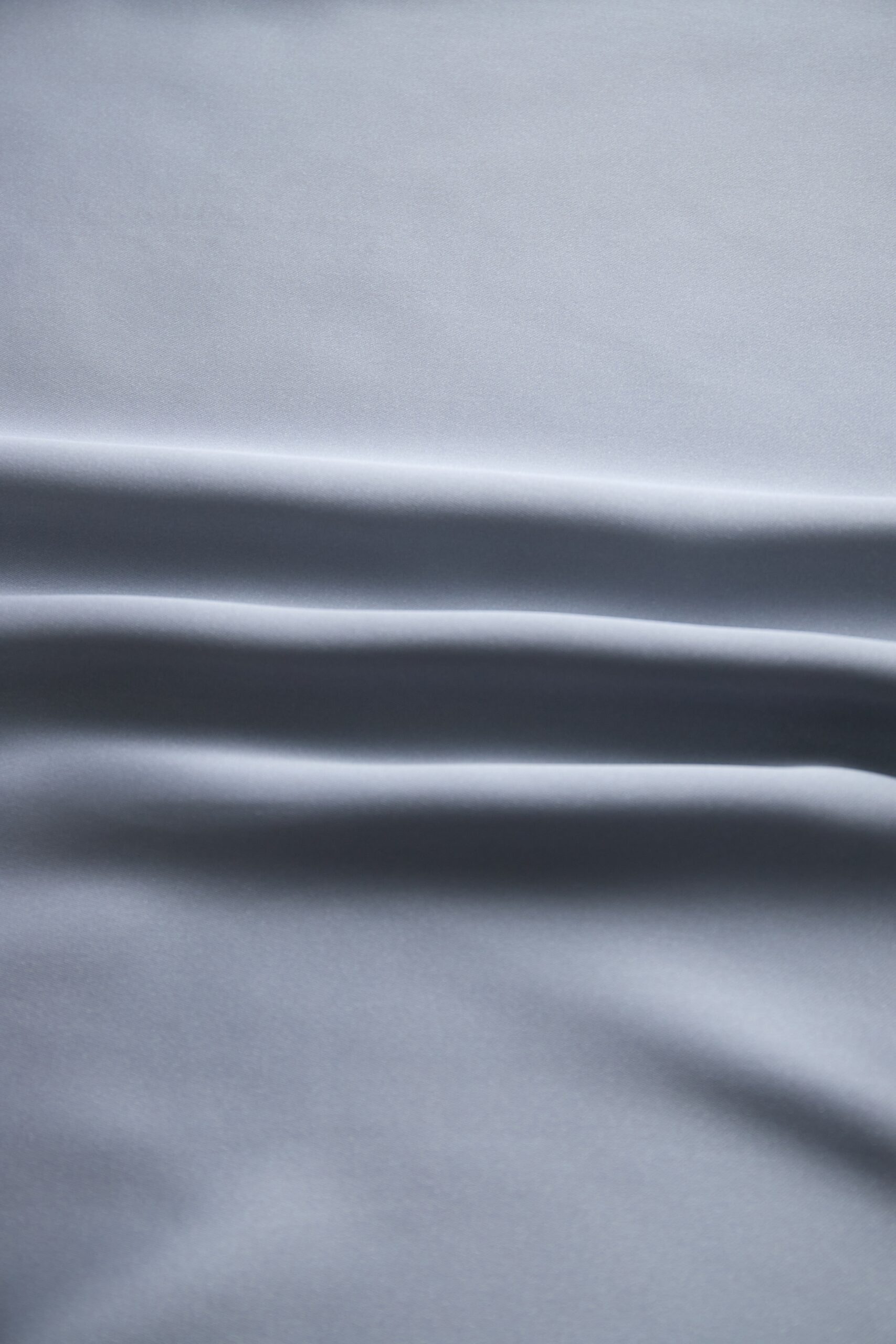 SILVER SATIN PLUNGING V-NECK BLOUSE FOR EVENING