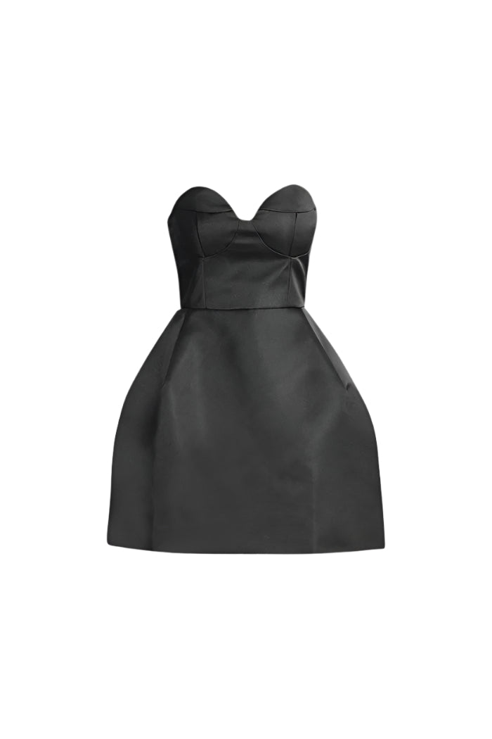 SLEEVELESS HOURGLASS DOLL DRESS BLACK
