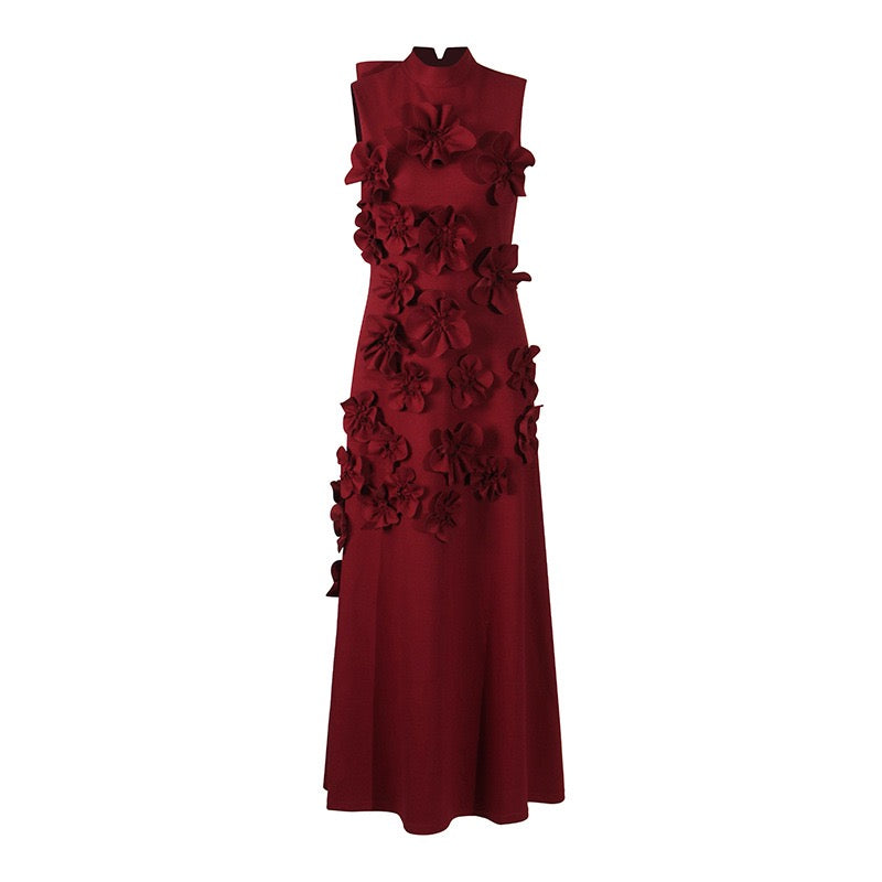 ANNONA RED FLORAL MAXI DRESS FOR EVENTS