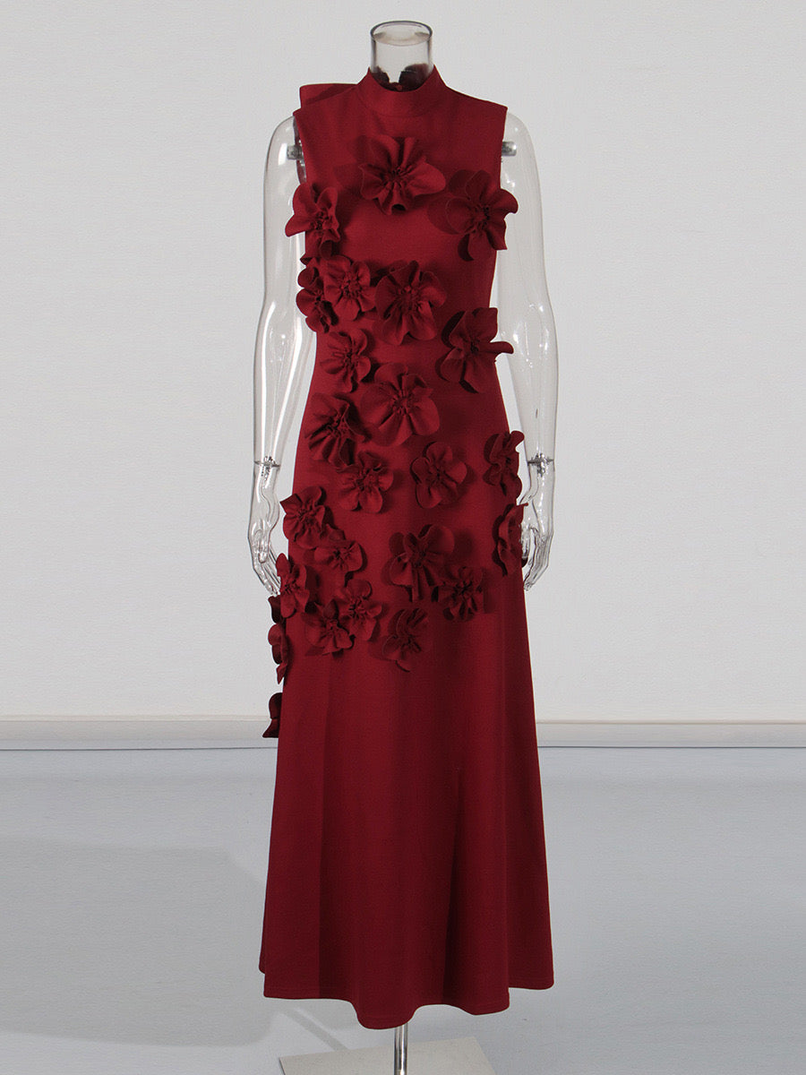 ANNONA RED FLORAL MAXI DRESS FOR EVENTS