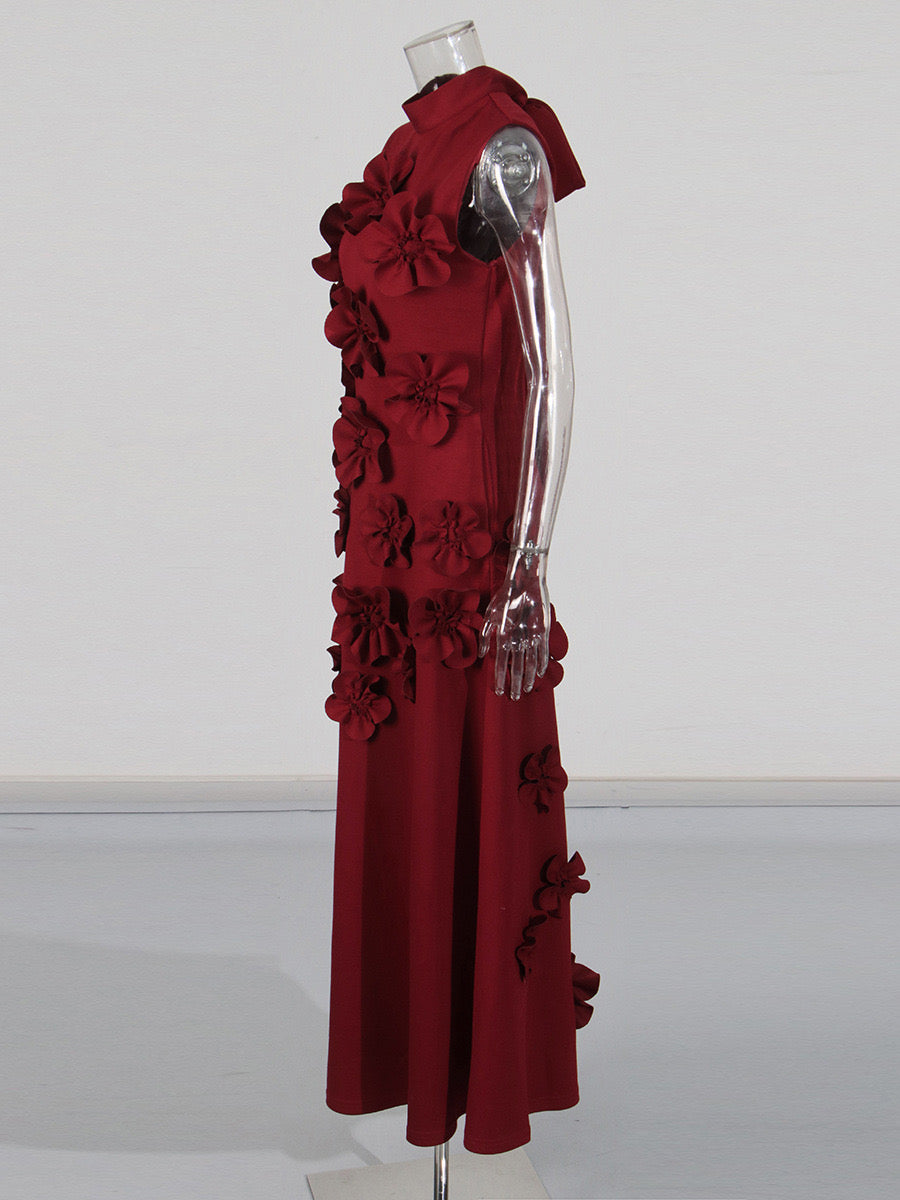 ANNONA RED FLORAL MAXI DRESS FOR EVENTS
