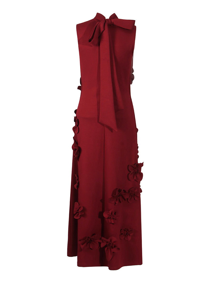 ANNONA RED FLORAL MAXI DRESS FOR EVENTS