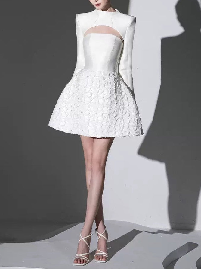 IMG_5848 WHITE EMBELLISHED STRAPLESS MINI PARTY DRESS