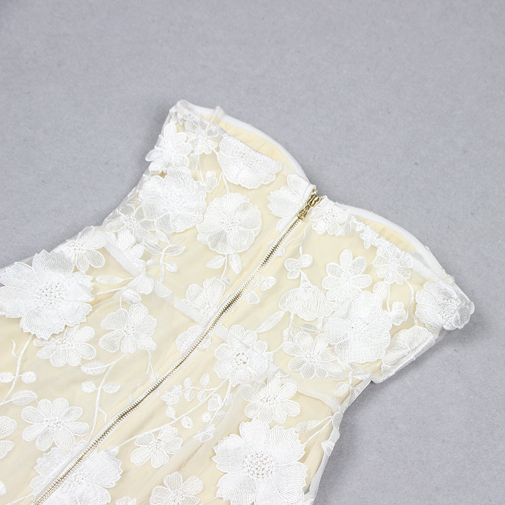 STRAPLESS JASMINE MIDI DRESS FOR WEDDING GUEST