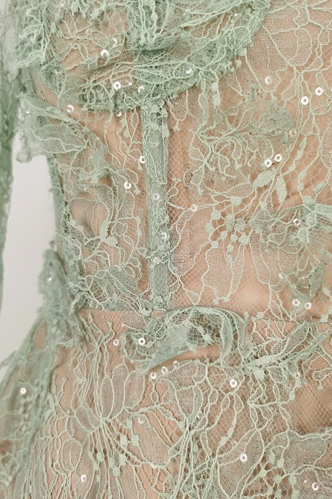 FLARE LACE CUT-OUT MINI DRESS FOR PARTY