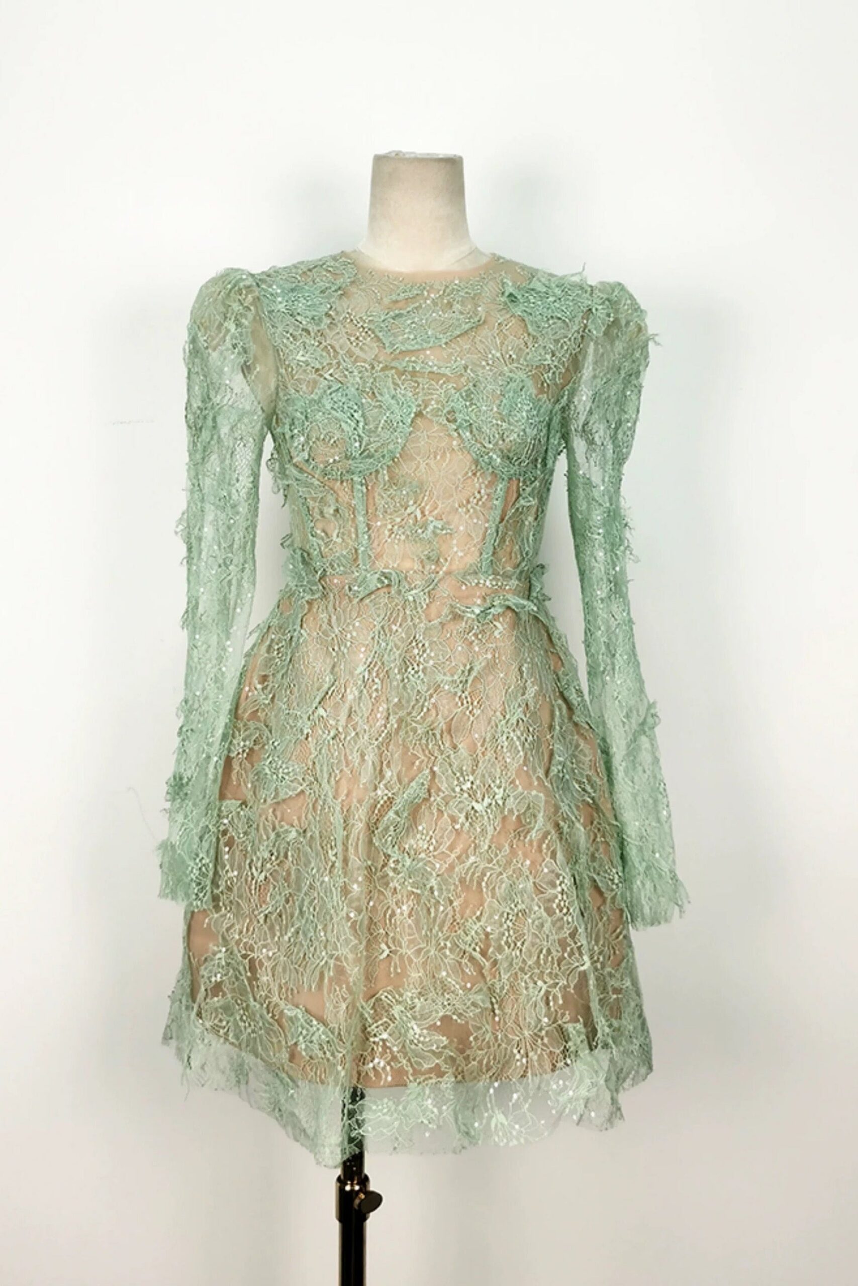 FLARE LACE CUT-OUT MINI DRESS FOR PARTY