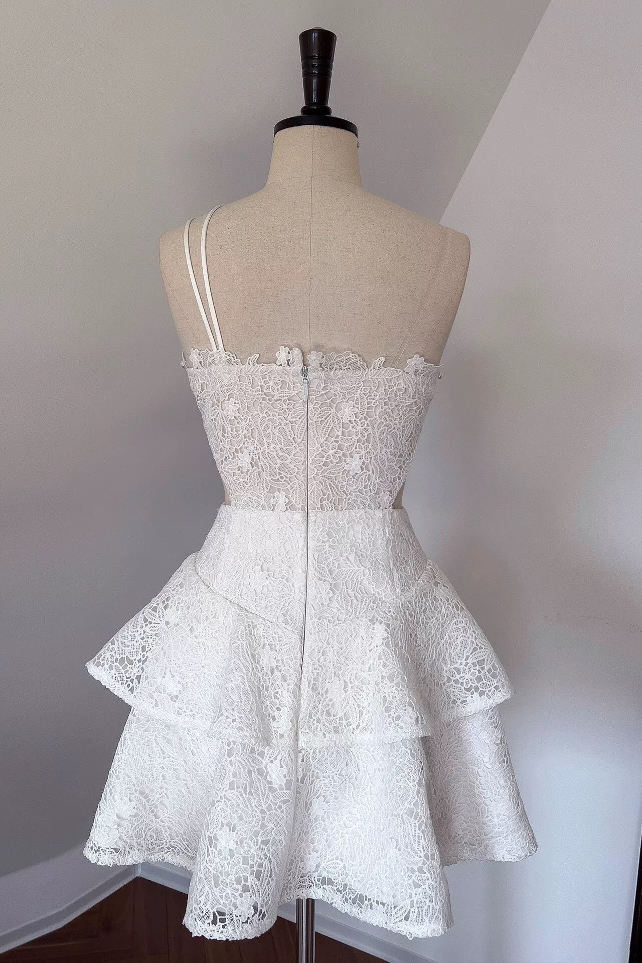 FLARE LACE CUT-OUT MINI DRESS FOR PARTY
