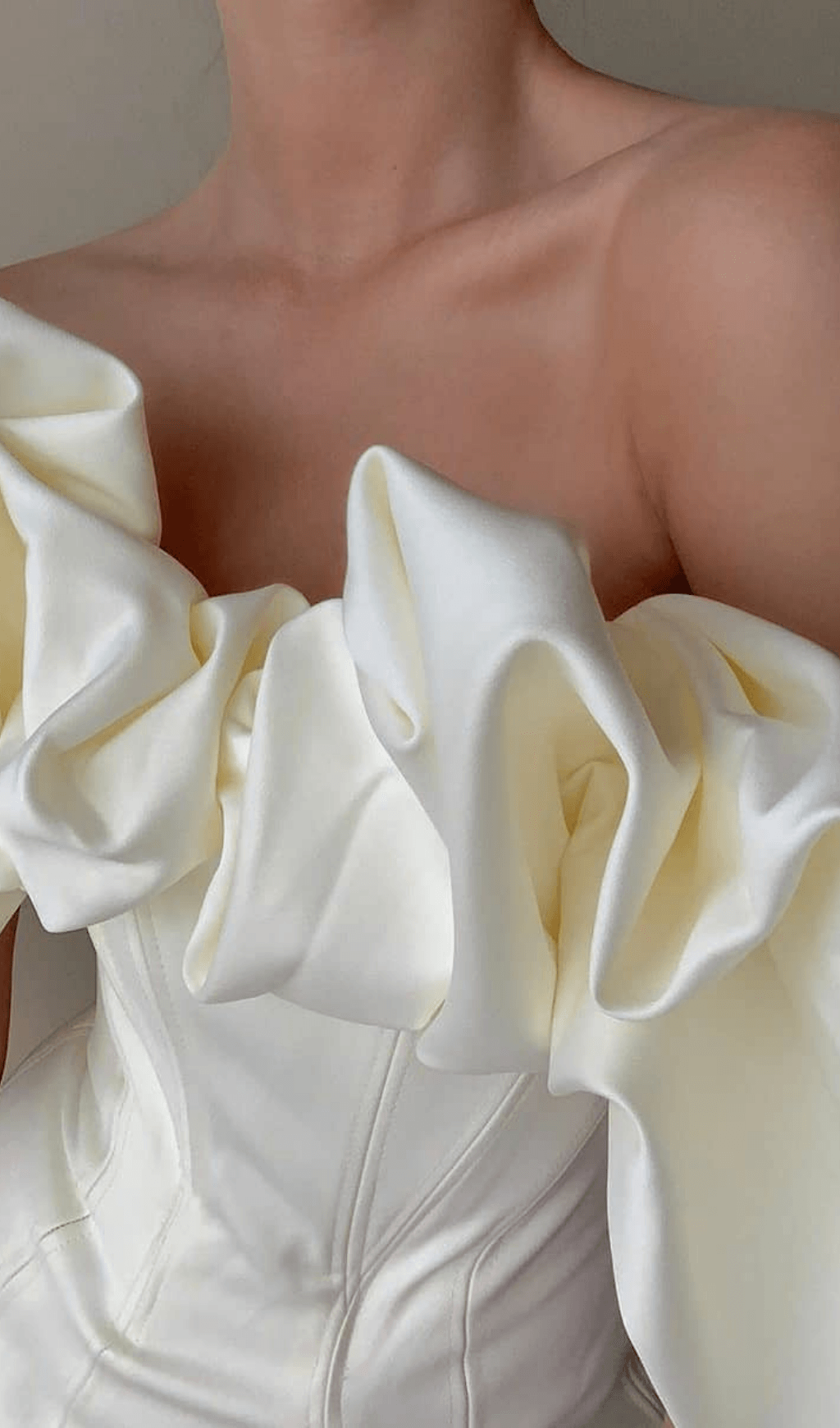 SATIN STRAPLESS RUFFLE DRESS FOR PARTY