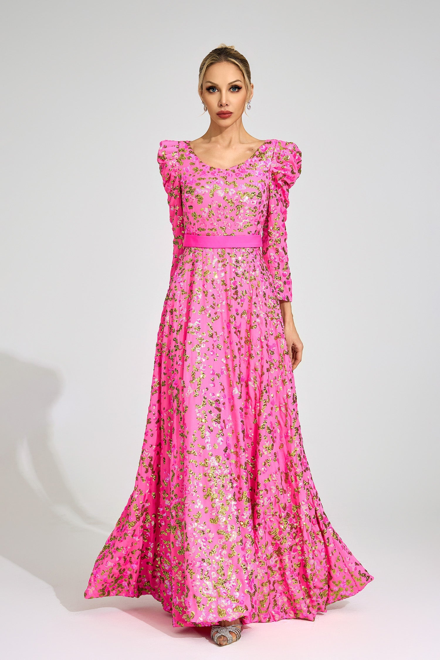 ZENOBIA ROSE RED SEQUIN MAXI DRESS