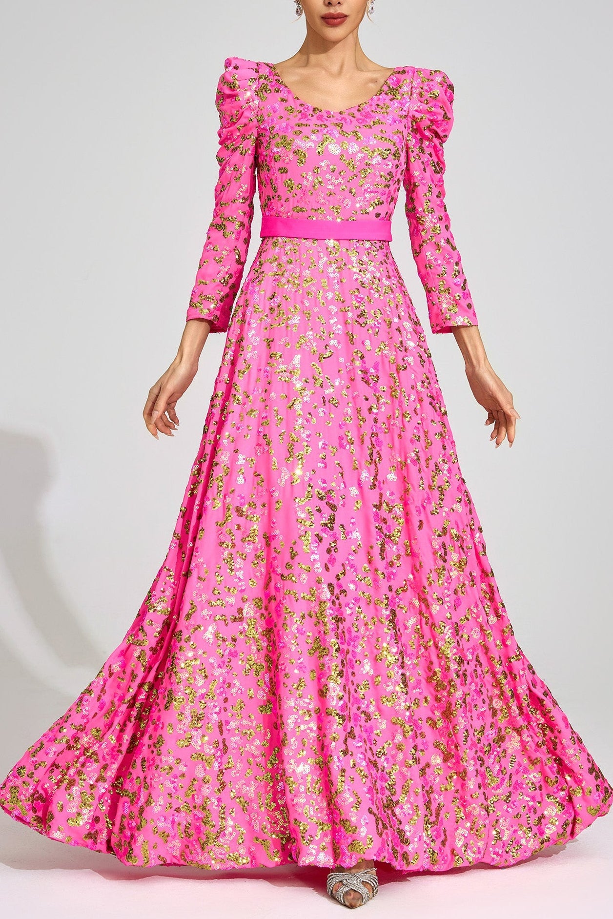 ZENOBIA ROSE RED SEQUIN MAXI DRESS