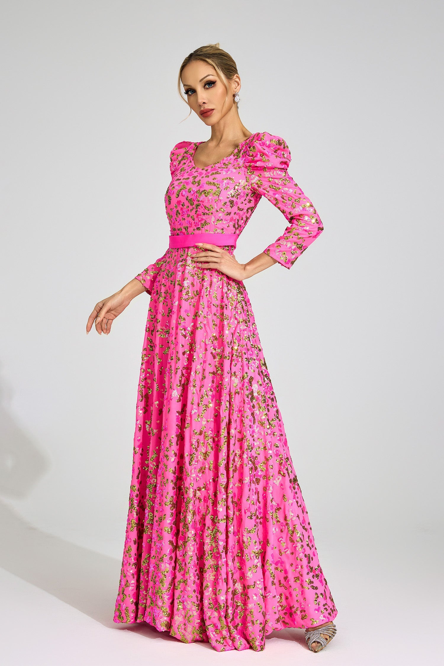 ZENOBIA ROSE RED SEQUIN MAXI DRESS