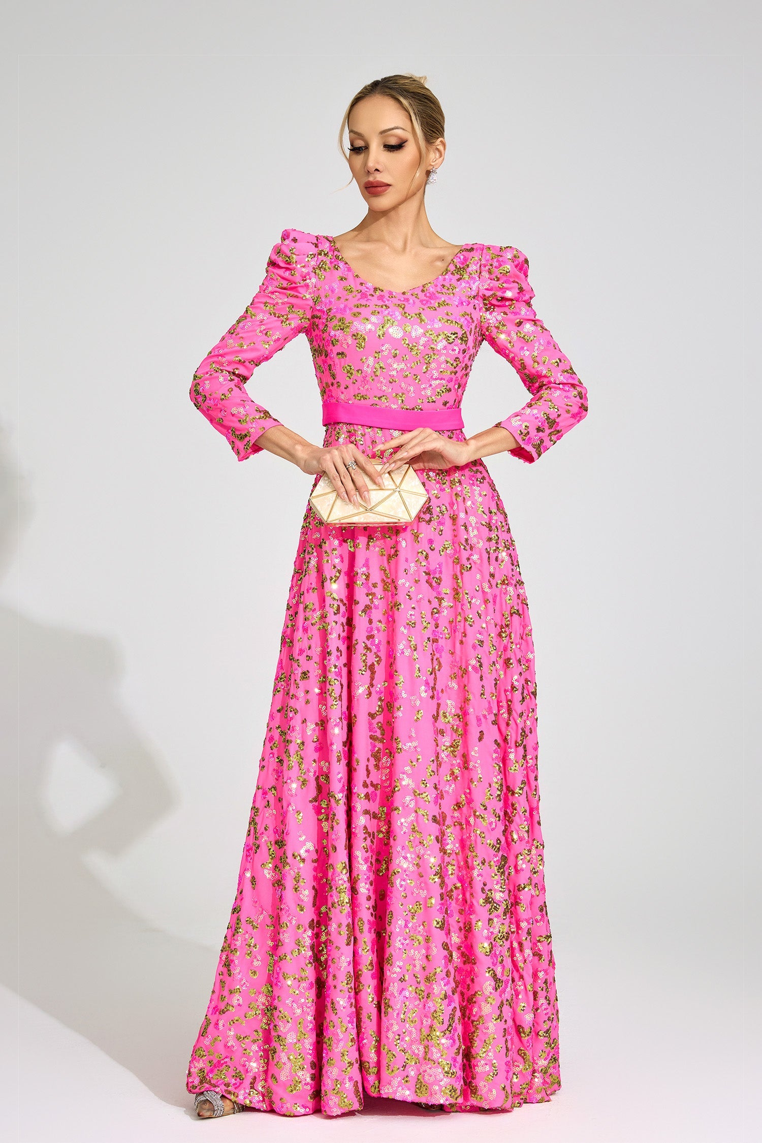 ZENOBIA ROSE RED SEQUIN MAXI DRESS