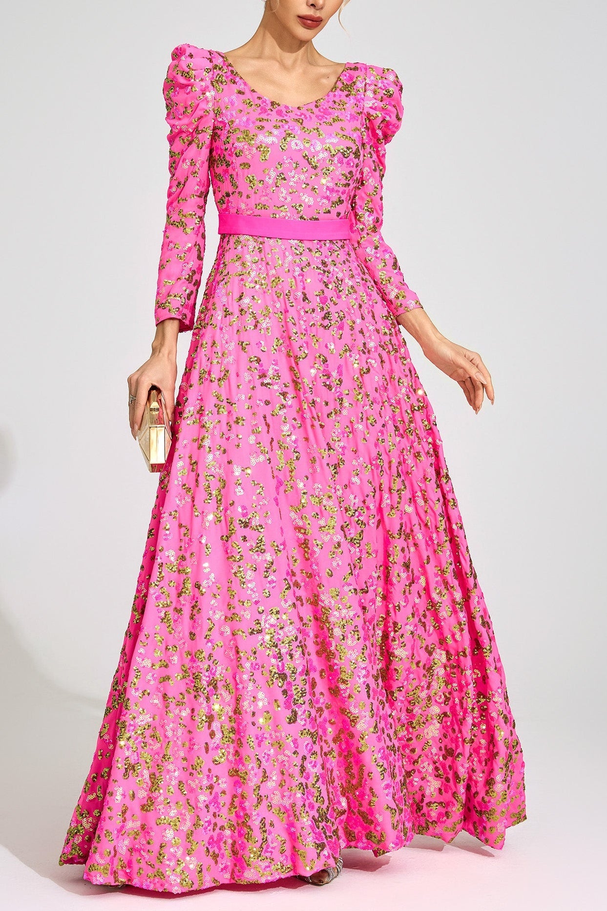 ZENOBIA ROSE RED SEQUIN MAXI DRESS