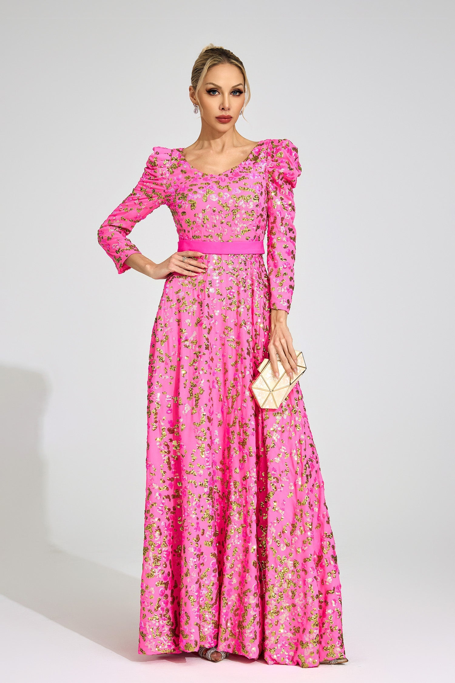 ZENOBIA ROSE RED SEQUIN MAXI DRESS