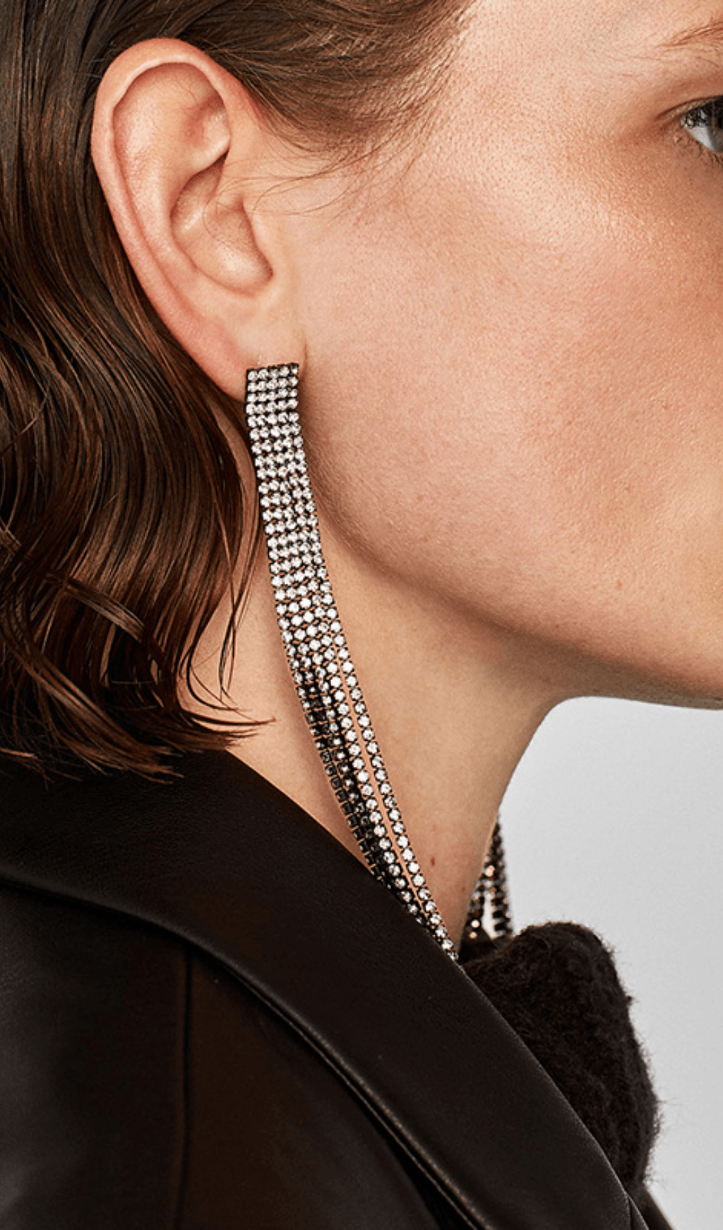 INLAID DIAMOND TASSEL DROP EARRINGS FOR WEDDING