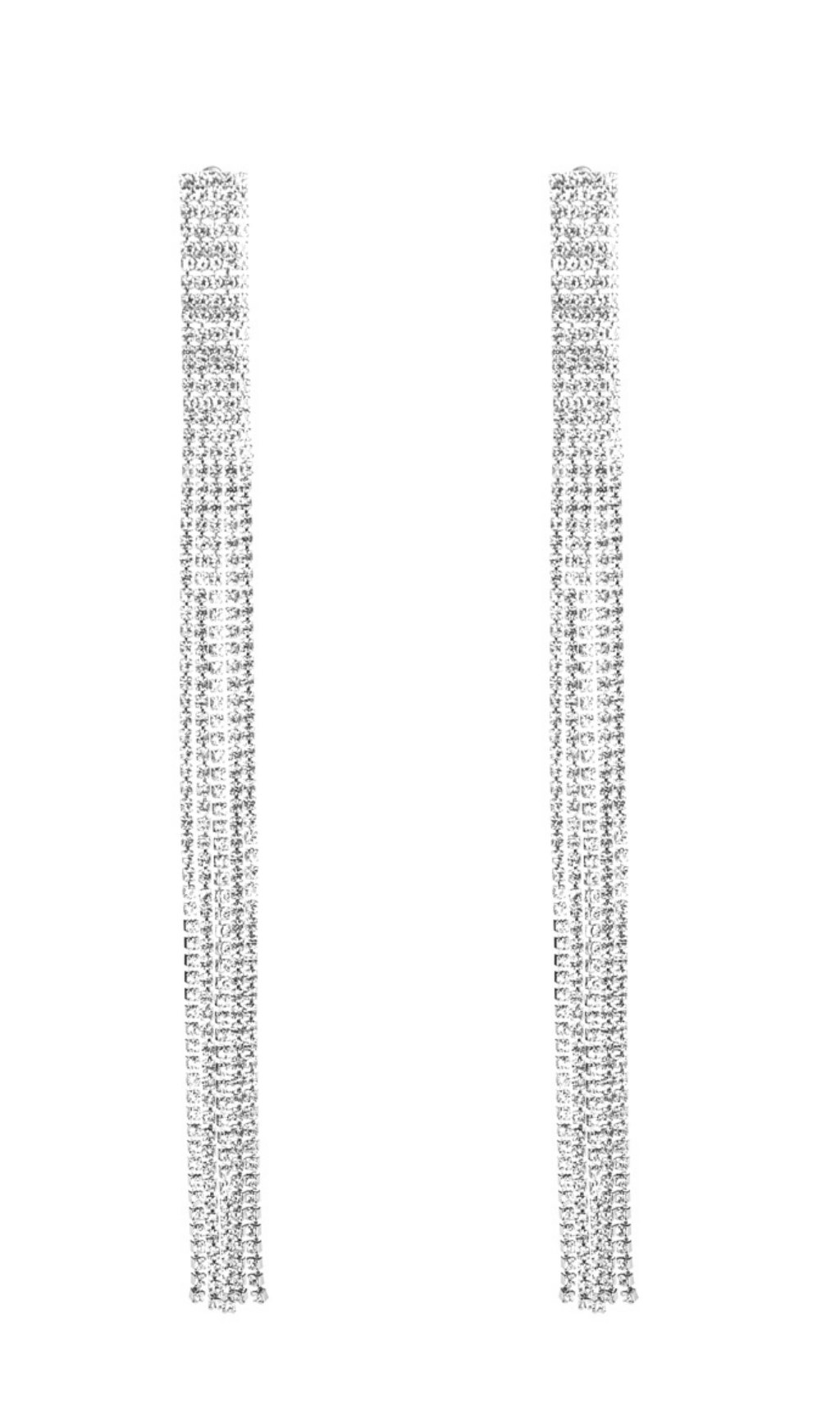 Inlaid-diamond-tassel-earrings INLAID DIAMOND TASSEL DROP EARRINGS FOR WEDDING
