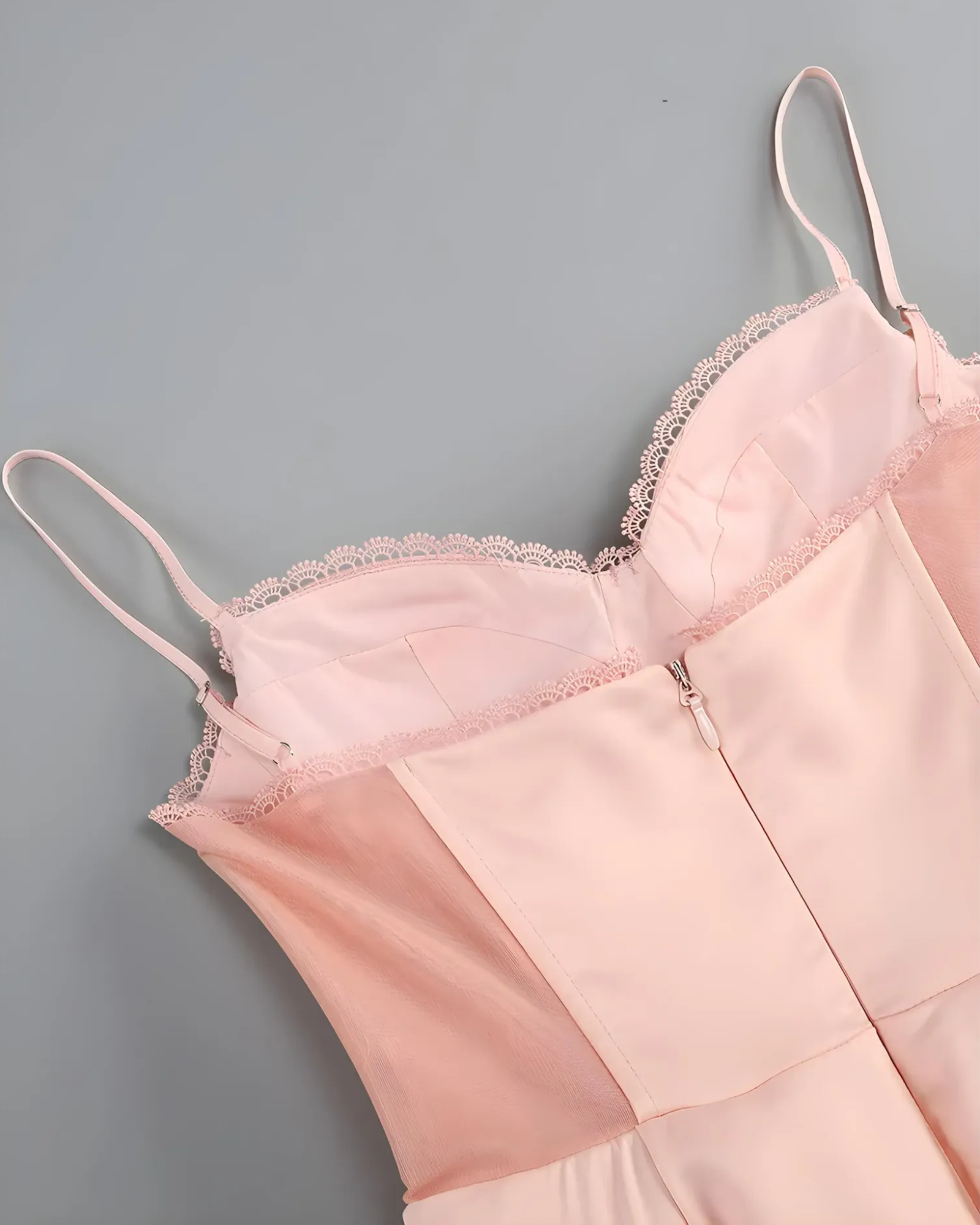 SATIN CORSET TULLE A-LINE MIDI DRESS - BABY PINK