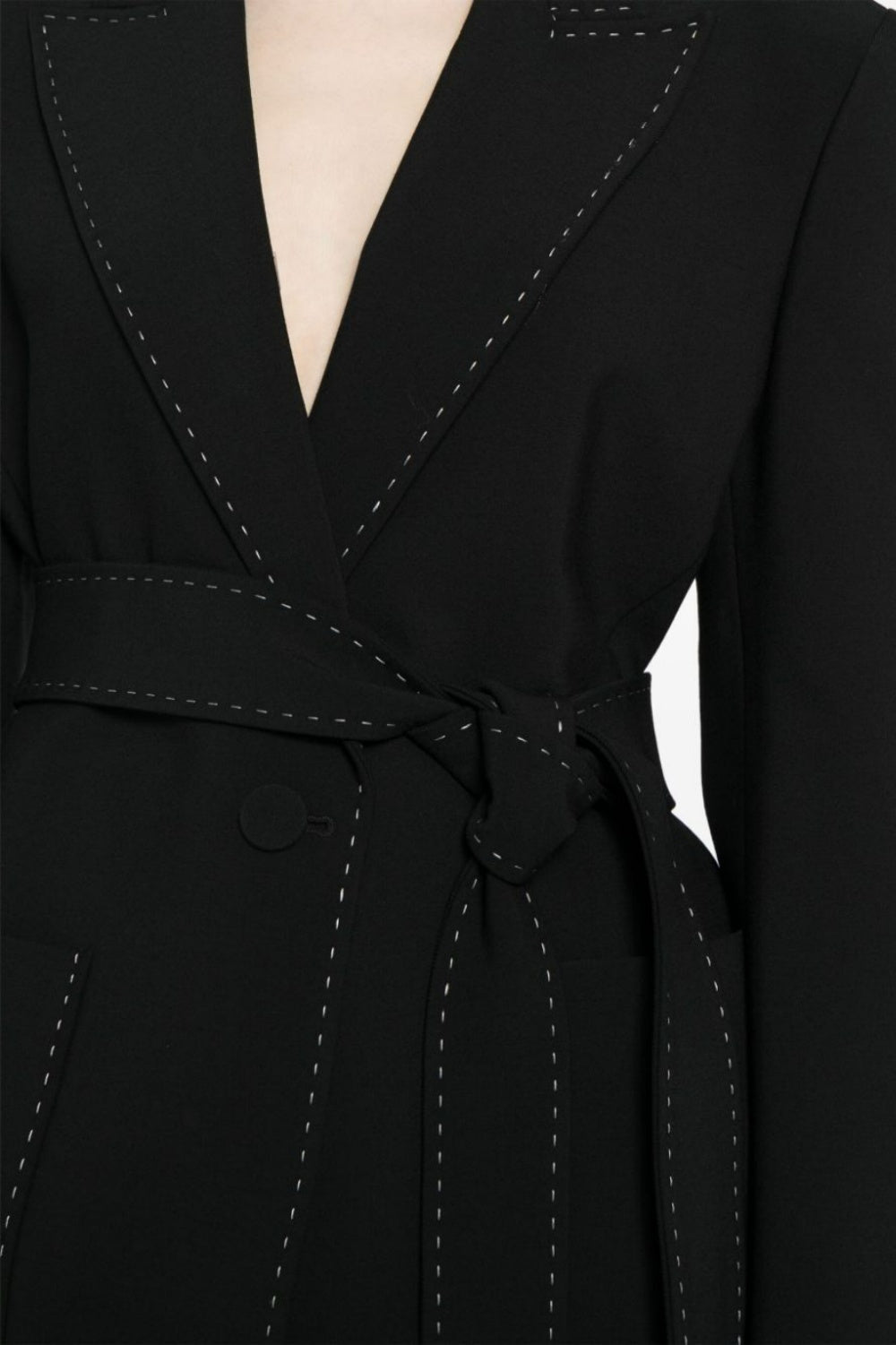 ISHARA BELTED BLAZER TWO-PIECE SET OFFICE WEAR