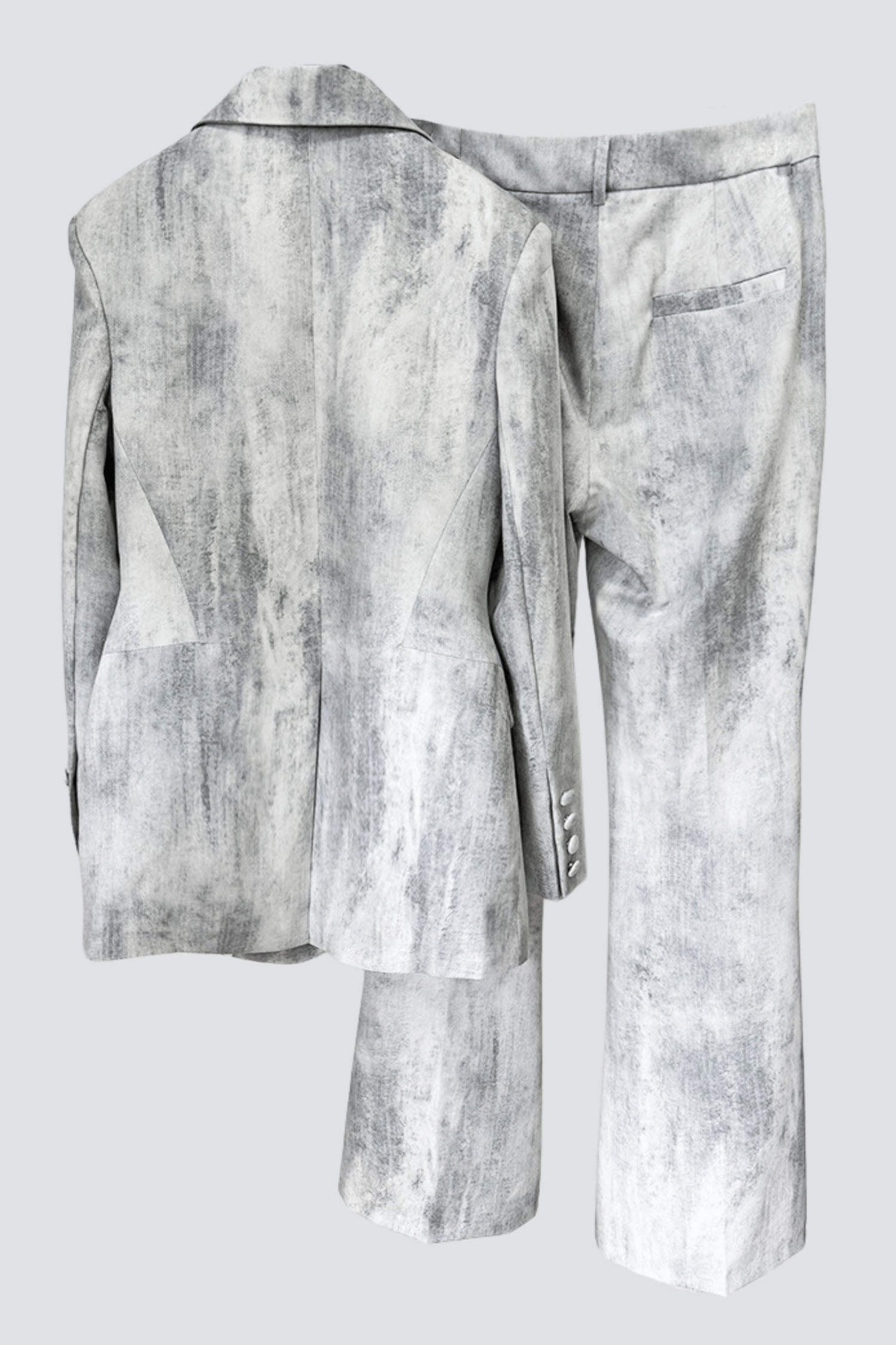 ISLETA PRINT BLAZER SET GREY FORMAL OFFICE WEAR