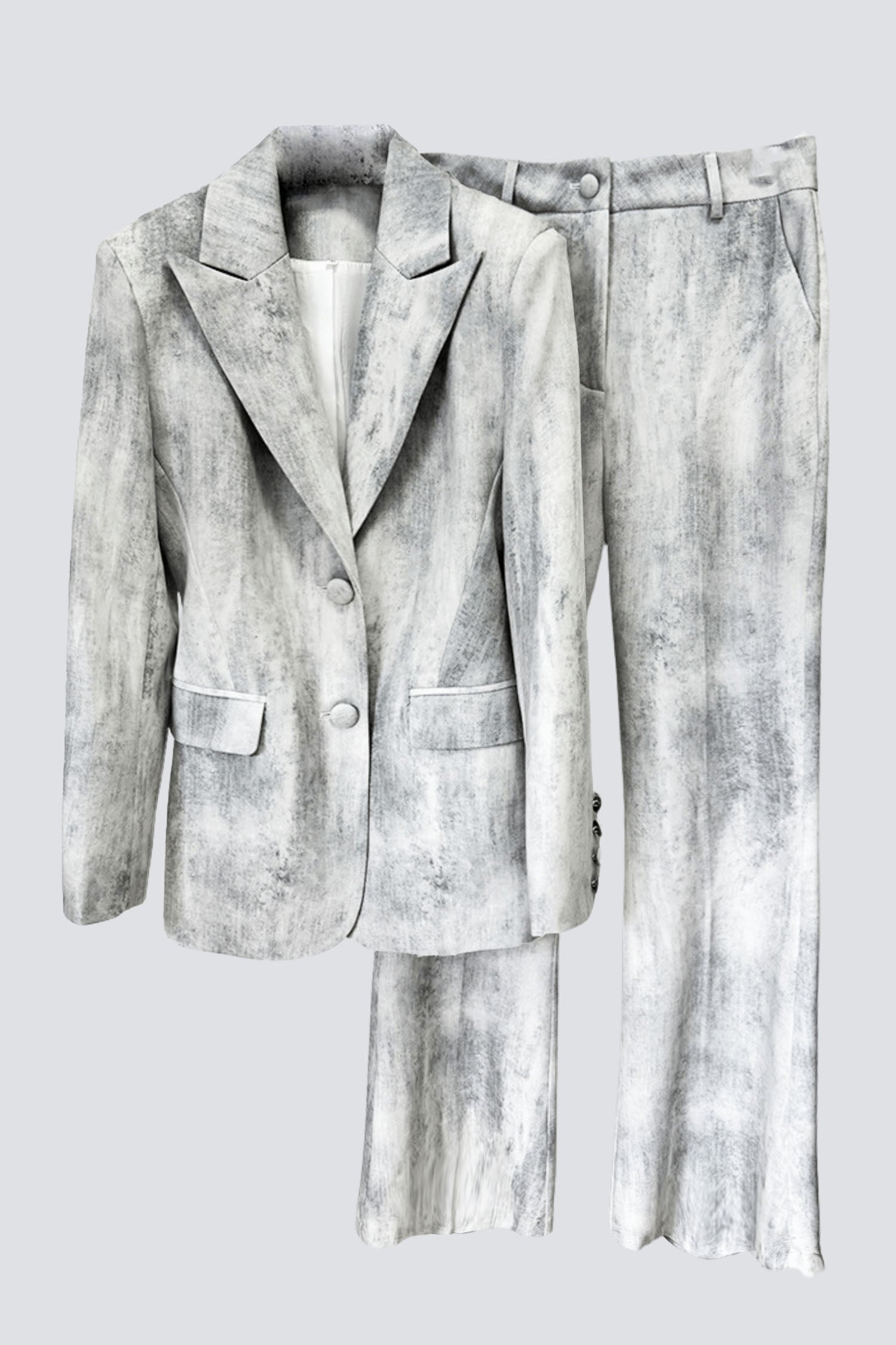 ISLETA PRINT BLAZER SET GREY FORMAL OFFICE WEAR
