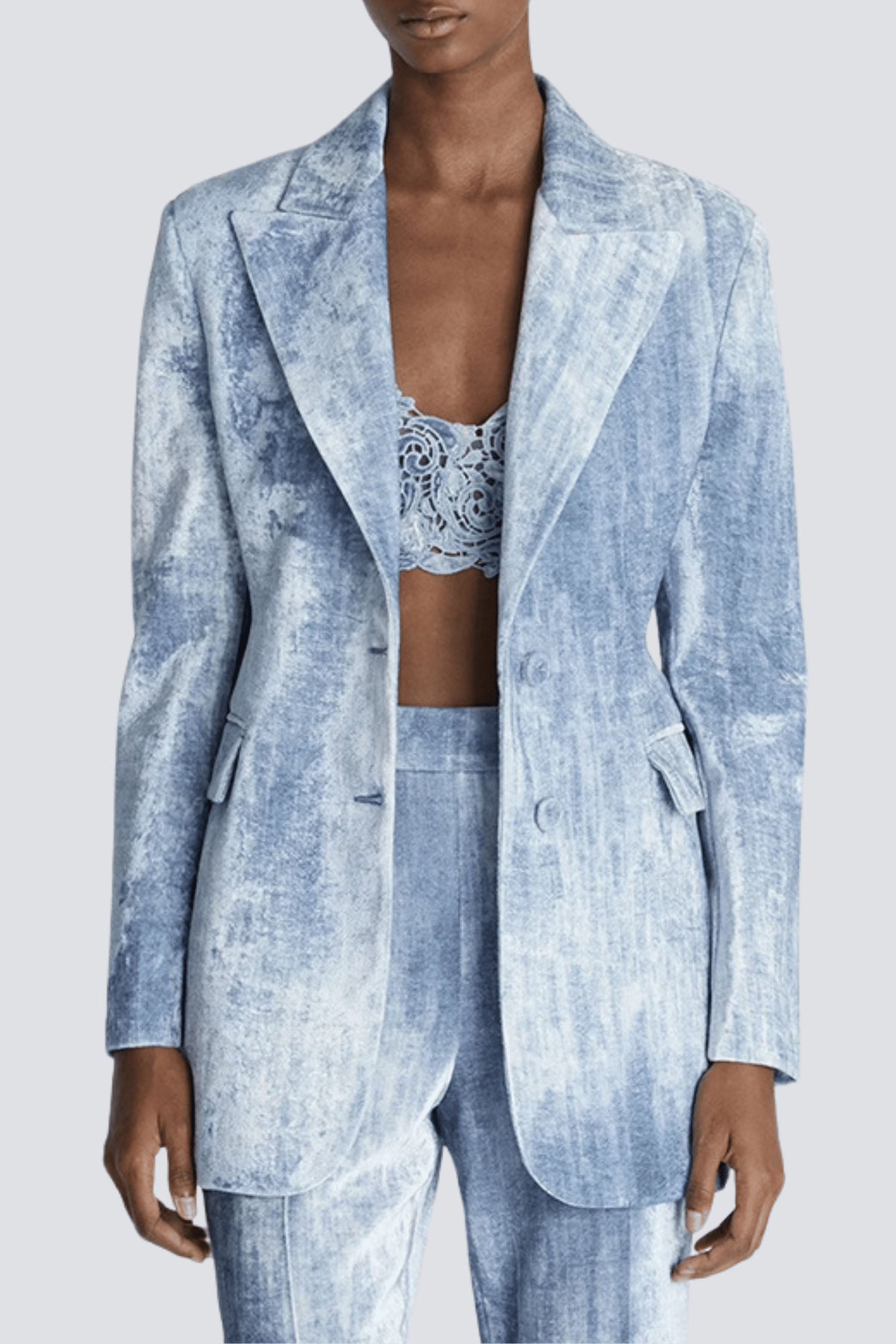 IsletaPrintBlazerTwoPieceSet_2 ISLETA PRINT BLAZER SET - BLUE FORMAL PARTY SUIT