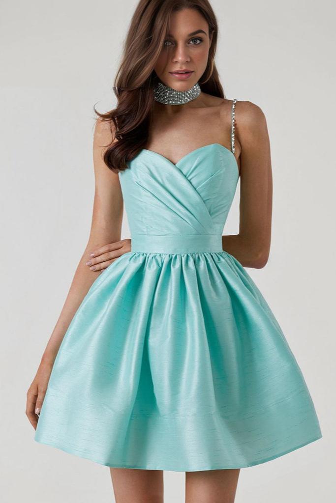 SATIN RUFFLE HEM MINI DRESS FOR PARTY