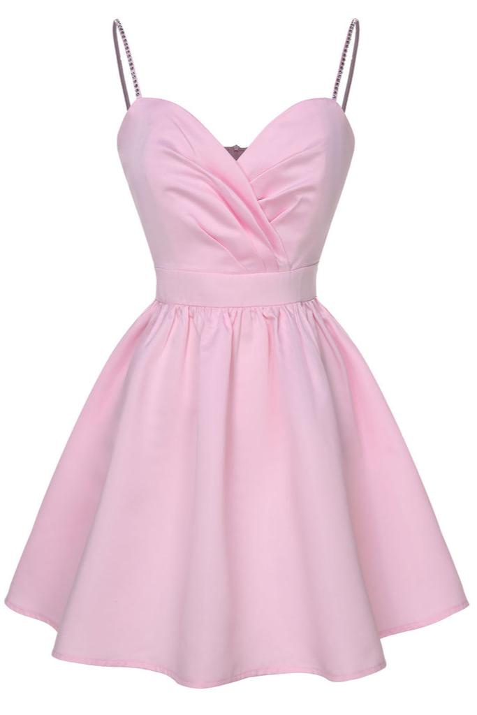 SATIN RUFFLE HEM MINI DRESS FOR PARTY