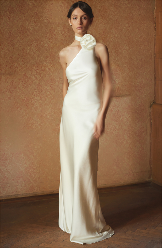 3D FLORAL SATIN MAXI DRESS FOR EVENTS