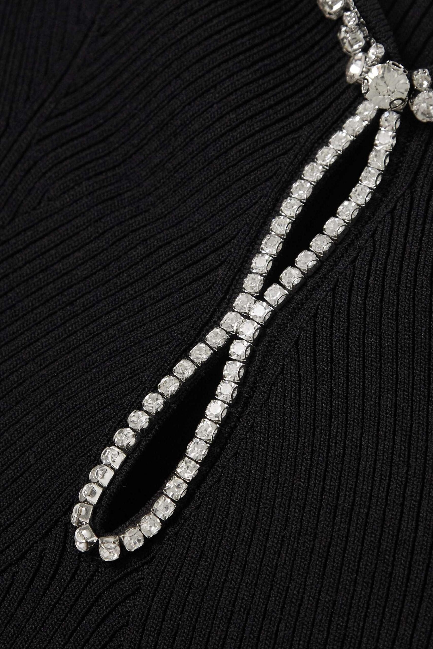 KNIT RHINESTONE MINI DRESS FOR PARTY