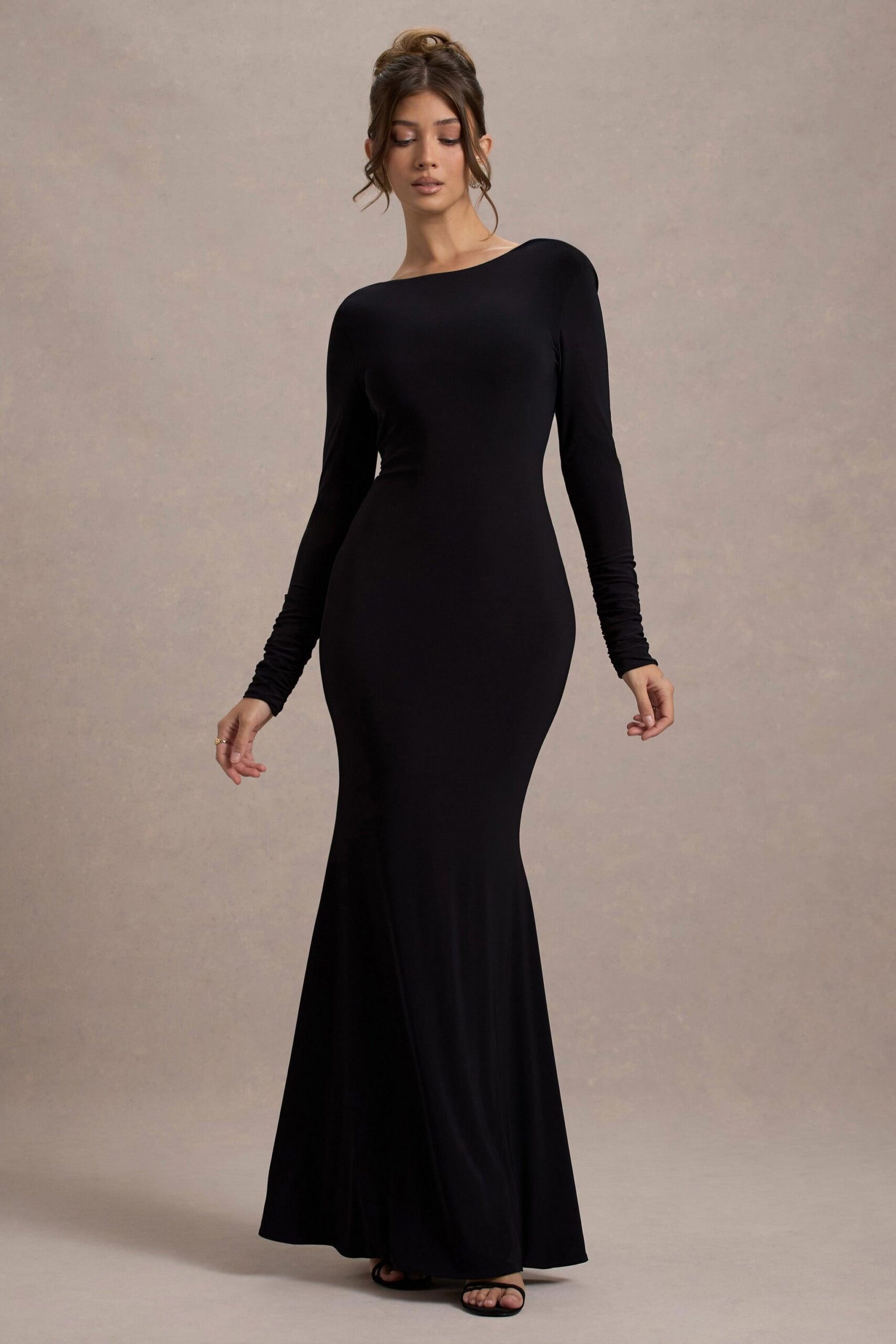 JERSEY BOW BACKLESS MIDI DRESS FOR PARTY